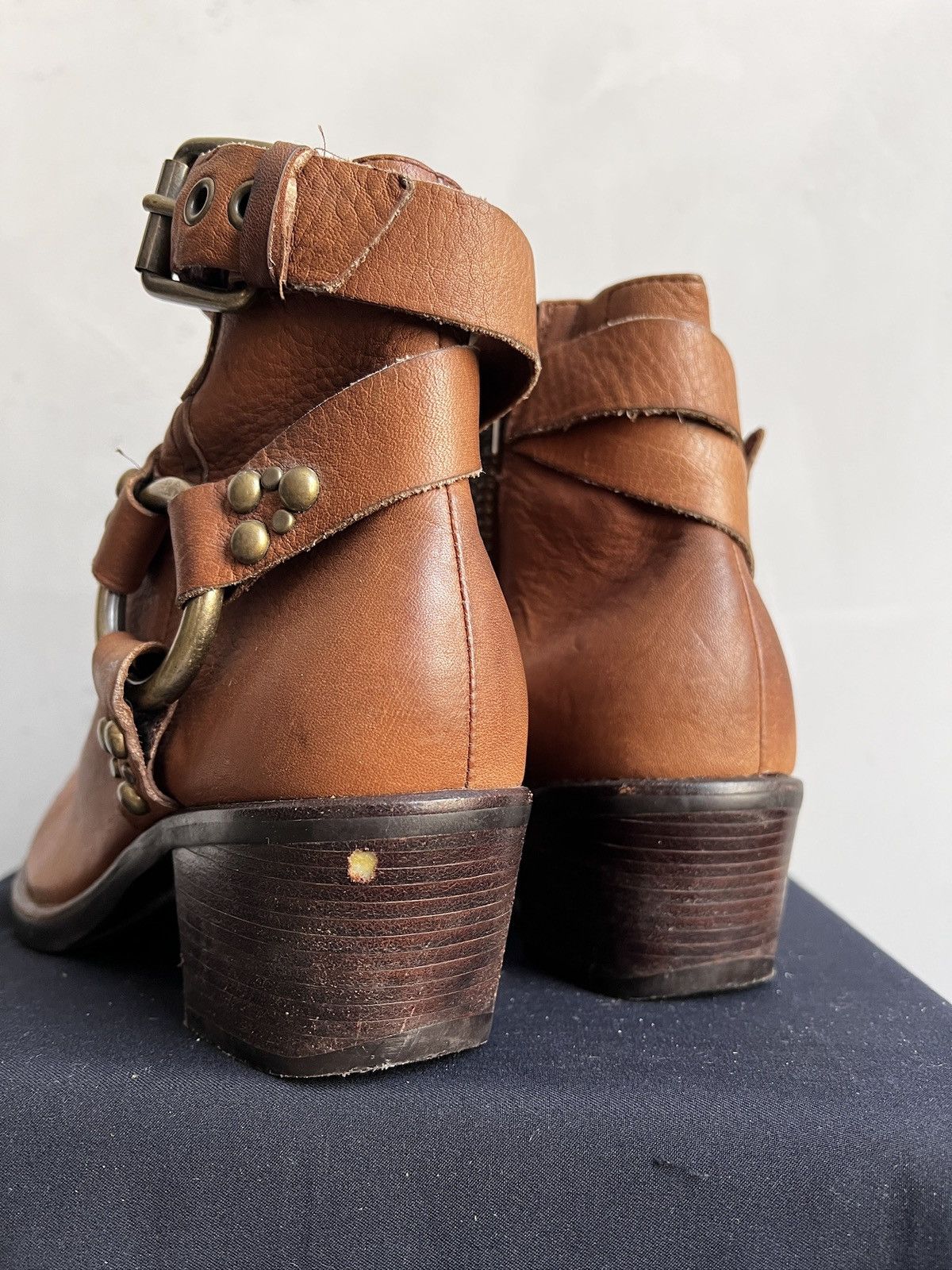 Western Rise Leather Western Boots High Vintage AS98 Style Size US 8 / EU 41 - 10 Thumbnail
