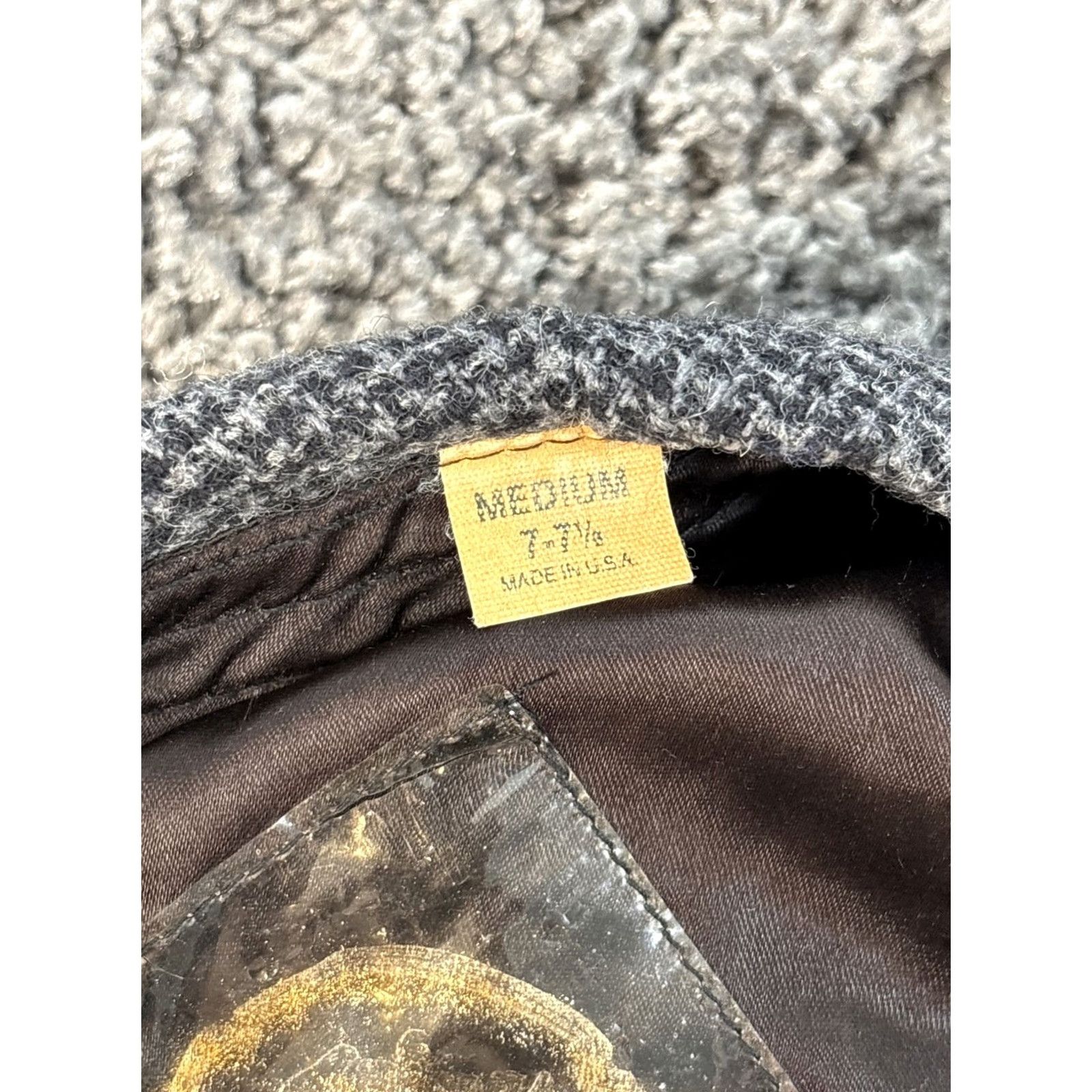 Stetson VINTAGE Stetson Wool Newsboy Hat Mens 7-7 1/2 Cabby Cap Gray Herringbone 90s Black Wool Newsboy Cap Mens Size ONE SIZE - 5 Thumbnail