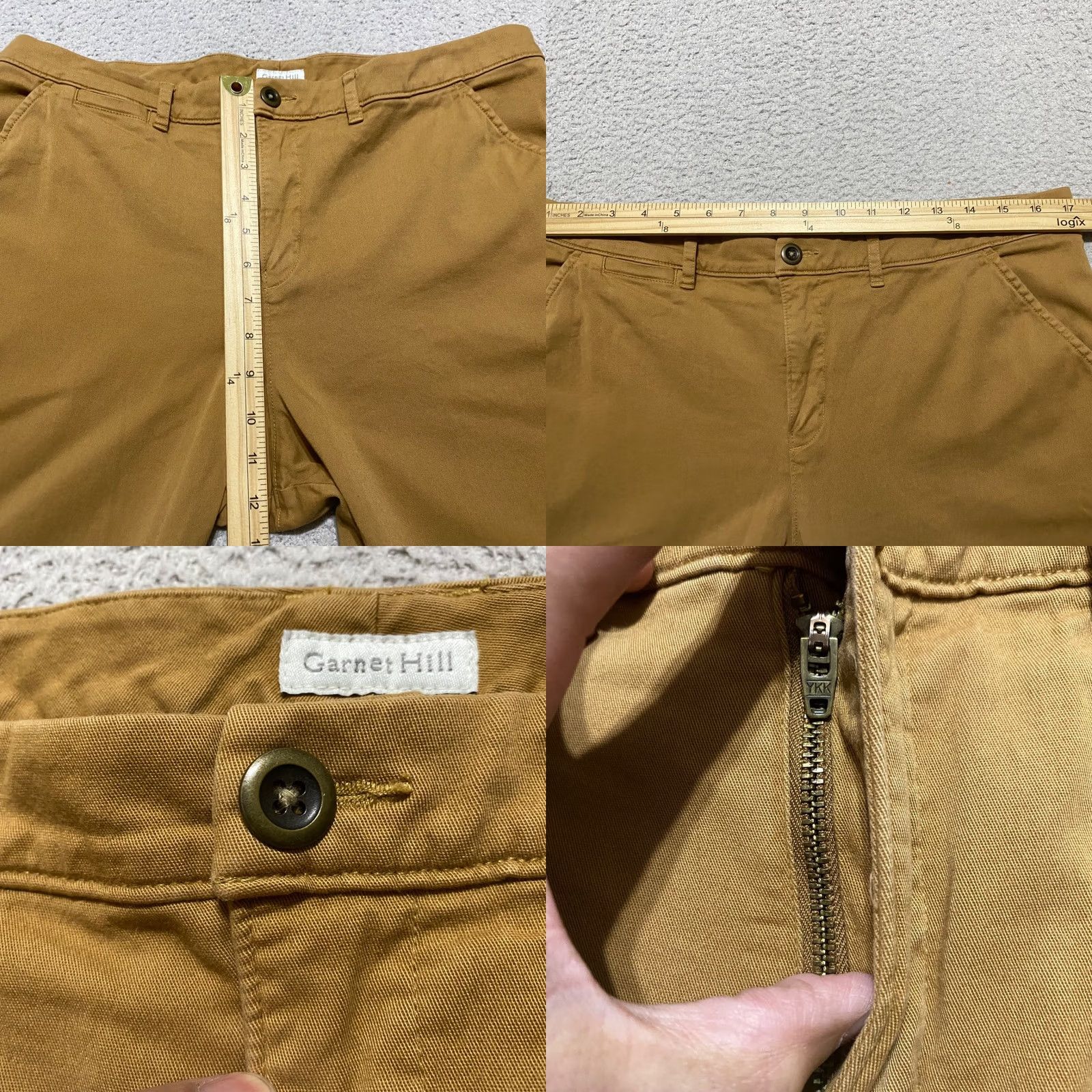 Vintage Garnet Hill Pants Beige Straight Chino High Rise Casual 14 Womens Regular Inseam 27 (No N/A) Size 24" / US 00 / IT 34 - 8 Thumbnail