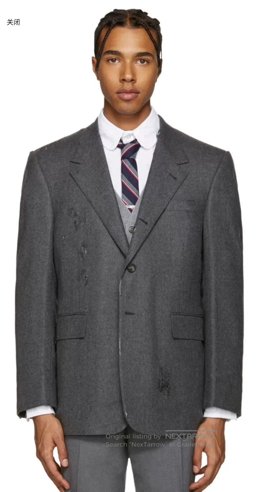 Thom Browne Thom Browne Distressed Wool Blazer. Size US S / EU 44-46 / 1 - 9 Thumbnail