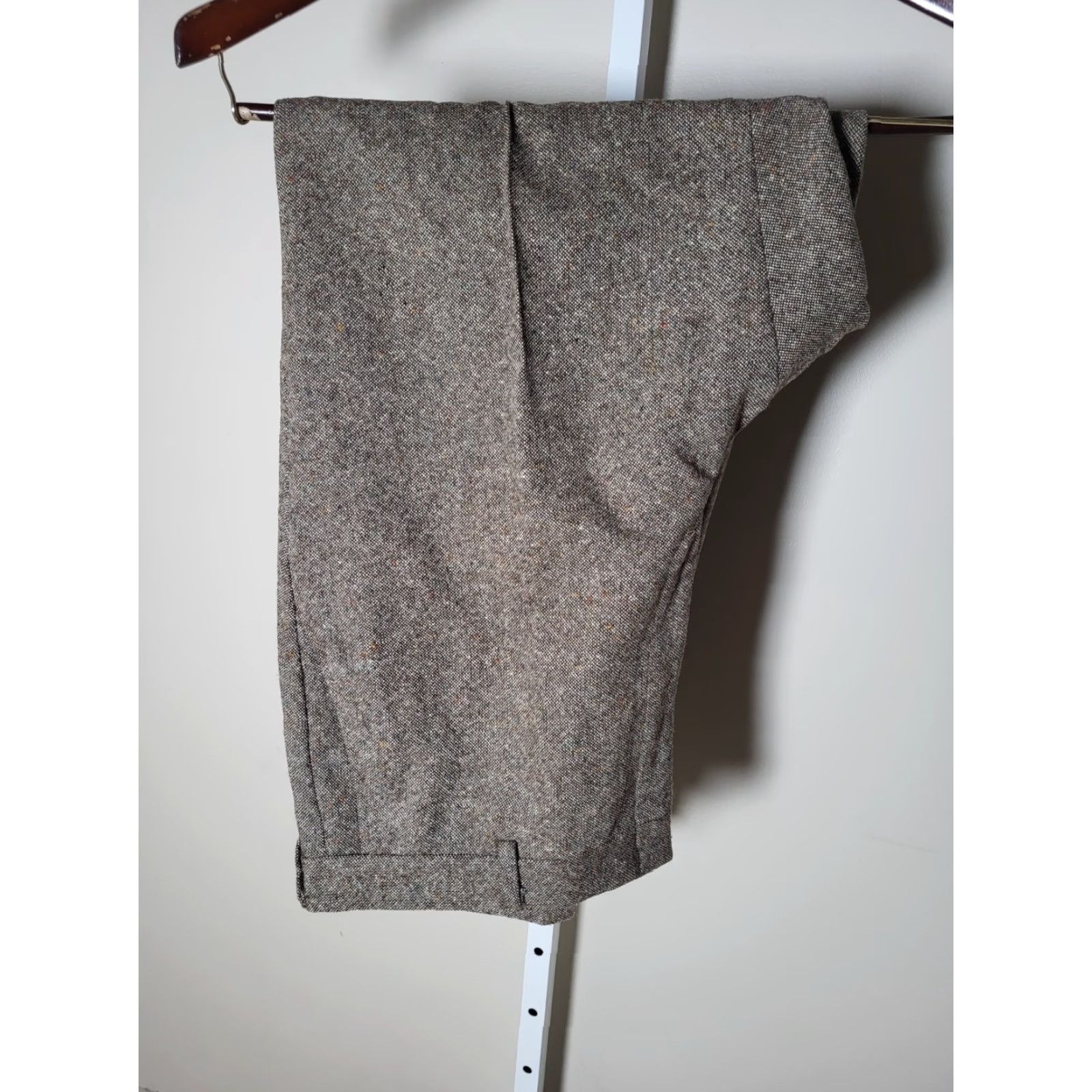 Vintage VINTAGE Unbranded 2 Piece Wool Tweed Suit Brown Check Long 46L Mens Size 46R - 7 Thumbnail