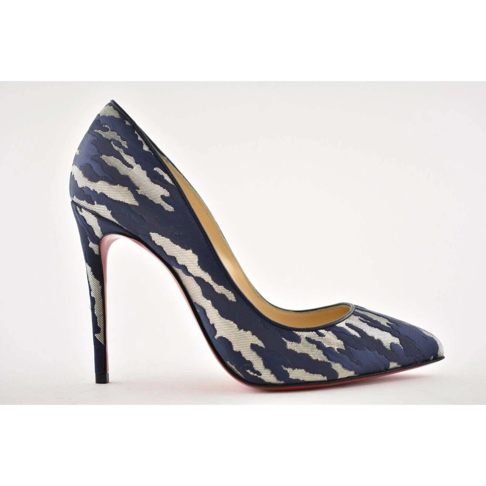 Christian Louboutin Christian Louboutin Pigalle Follies 100 Blue Camo JQ Size US 8.5 / IT 38.5 - 2 Thumbnail