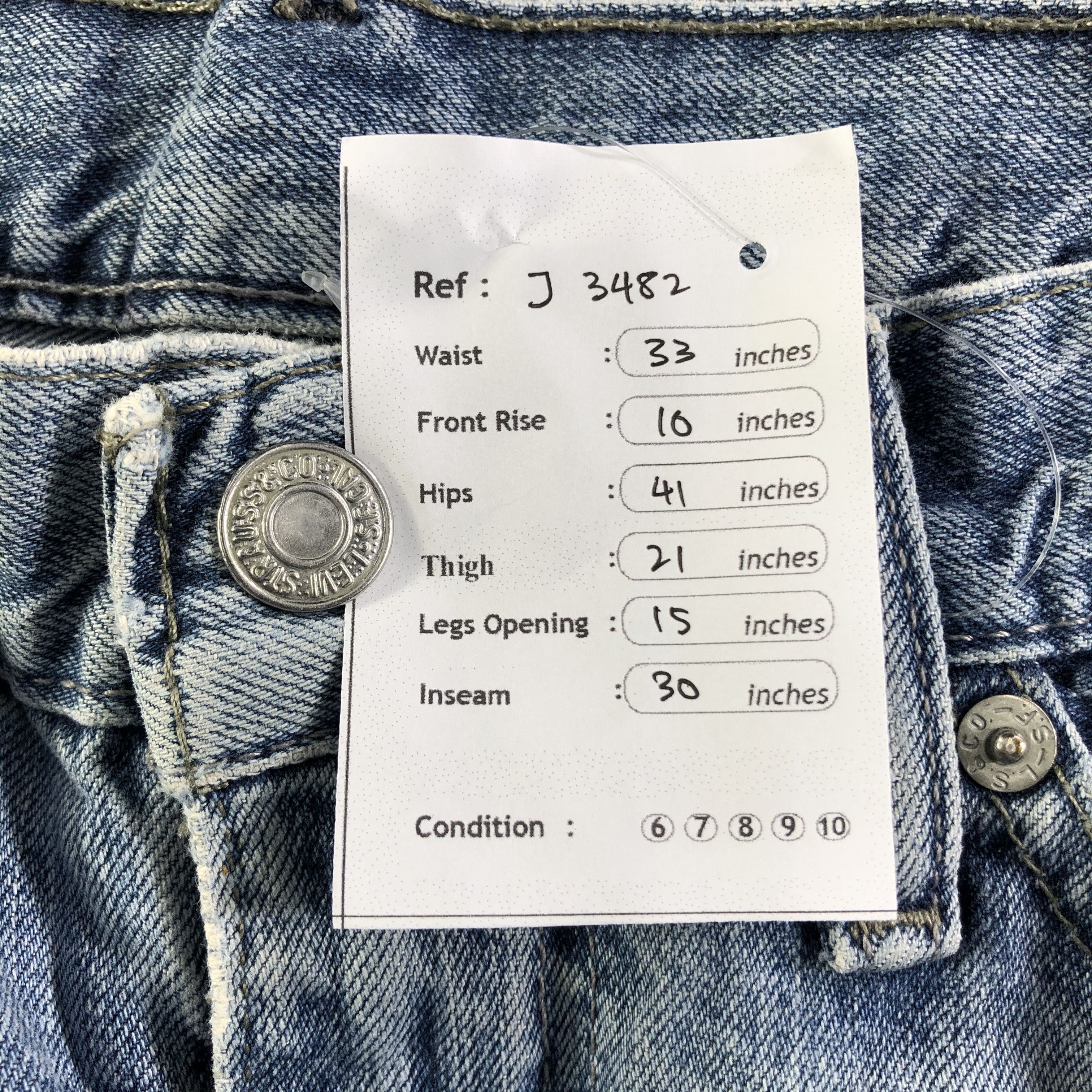 Levi's Vintage Light Wash Levis 514 Jeans-J3482 Size 33" - 14 Thumbnail