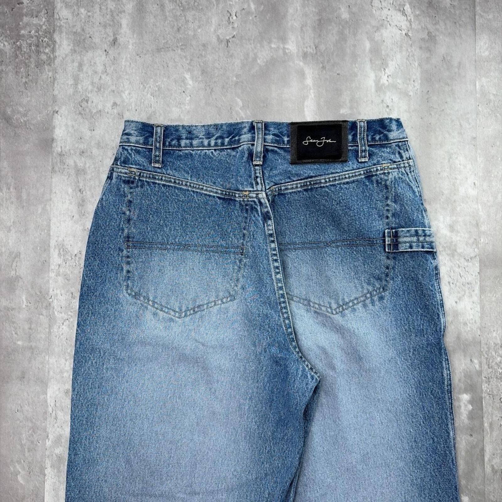 Sean John Y2K Light Wash Sean John Grunge Baggy Skater Denim Jeans Size US 32 / EU 48 - 3 Thumbnail