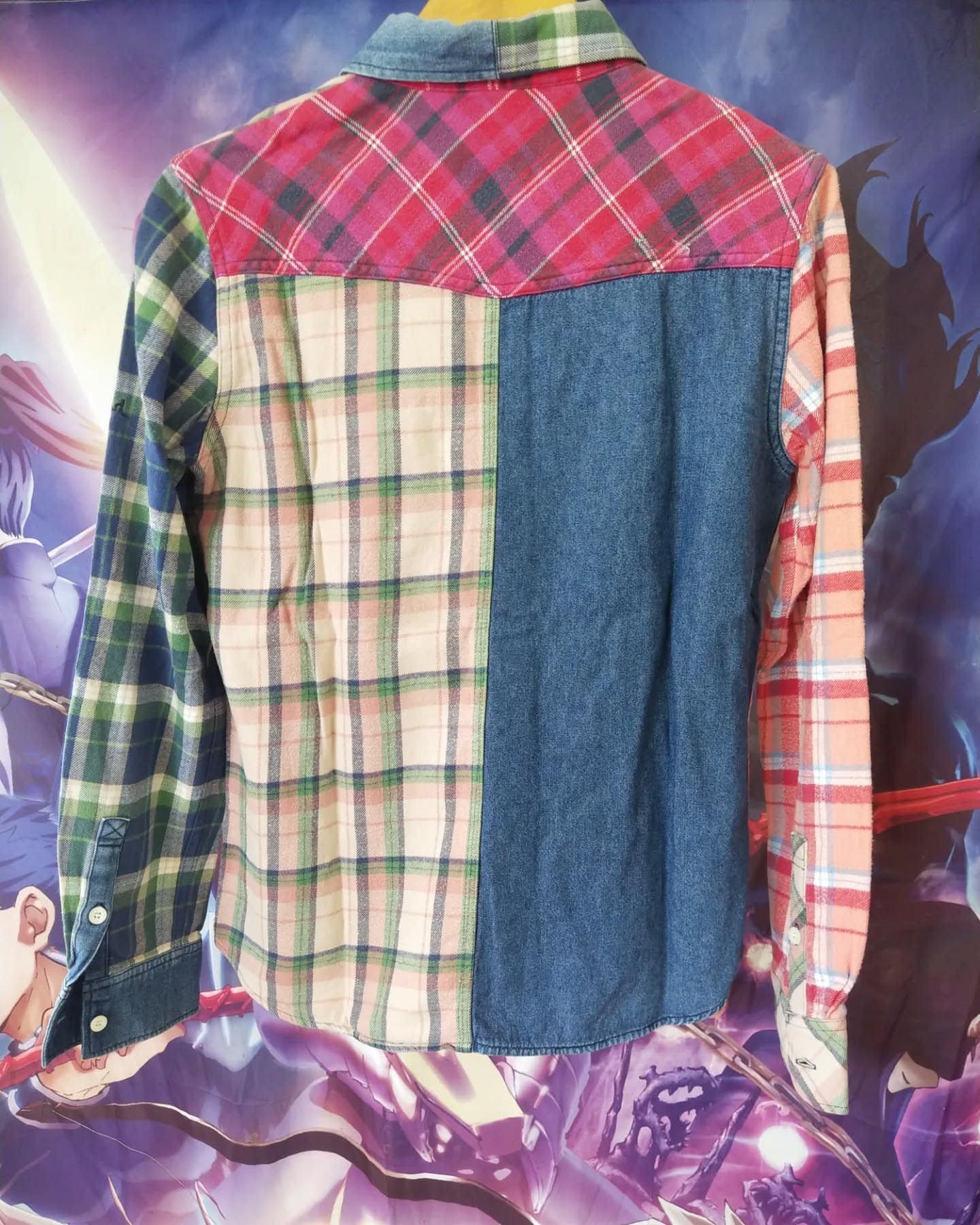 Hysteric Glamour X-Girl Red Colorblock Pattern Plaid Flanel Shirt Size S / US 4 / IT 40 - 4 Thumbnail