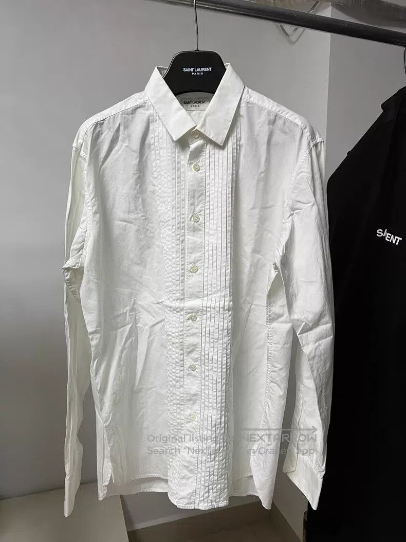 Saint Laurent Paris Saint Laurent Paris White Accordion Pleat Shirt i Size M / US 6-8 / IT 42-44 - 1 Thumbnail