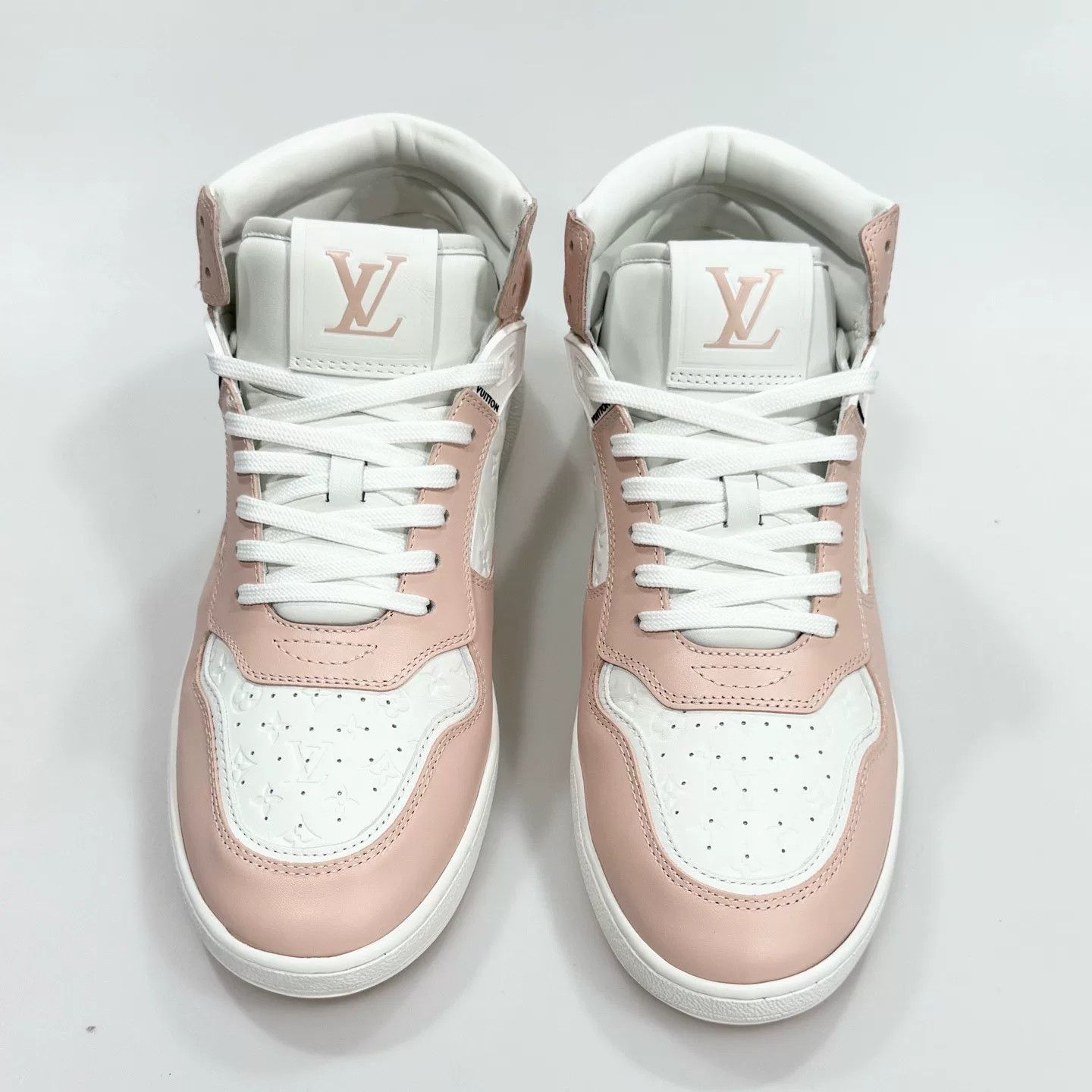Louis Vuitton Louis Vuitton White Pink Embossed Sneakers Size US 7 / IT 37 - 1 Thumbnail