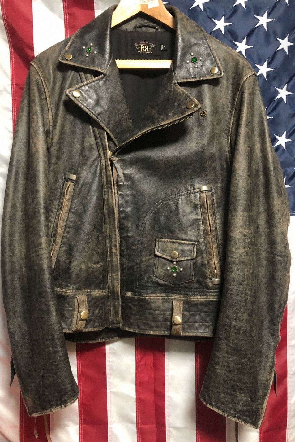 RRL Ralph Lauren RRL Ralph Lauren Motorcycle zippered gemstone leather jack Size US M / EU 48-50 / 2 - 1 Thumbnail