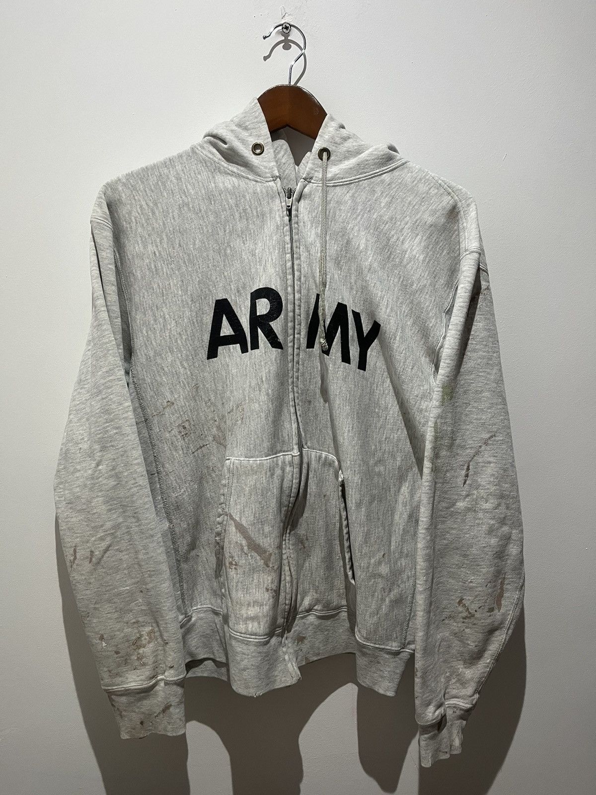 トップス 80s Champion S/S-T ARMY Vintage 80s Champion Army zip up hoodie
