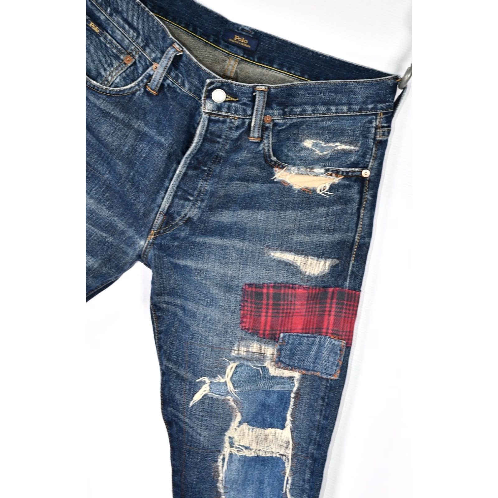 Polo Ralph Lauren Polo Ralph Lauren Sullivan Slim Patches Distressed Jeans W32 L30 Men Jeans 5-Pocket Blue 100% Cotton Vintage No Size US XS / EU 42 / 0 - 4 Thumbnail