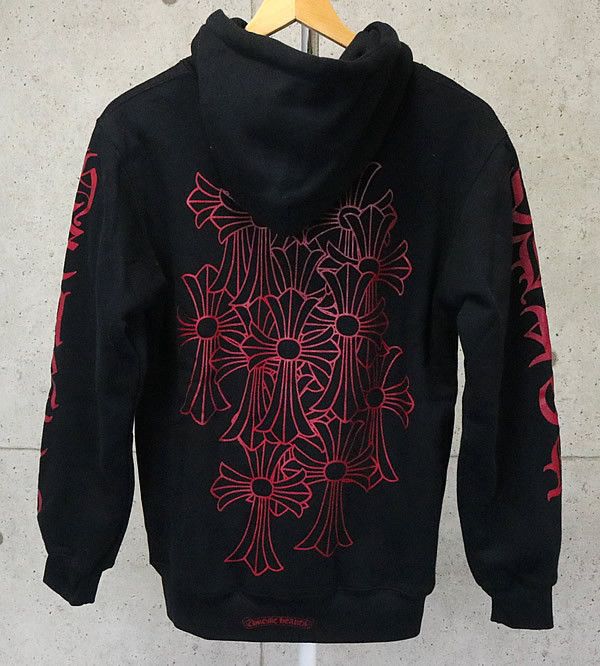 image of Chrome Hearts Cemetery Thermal Zip Hoodie in Black, Men's (Size Small)