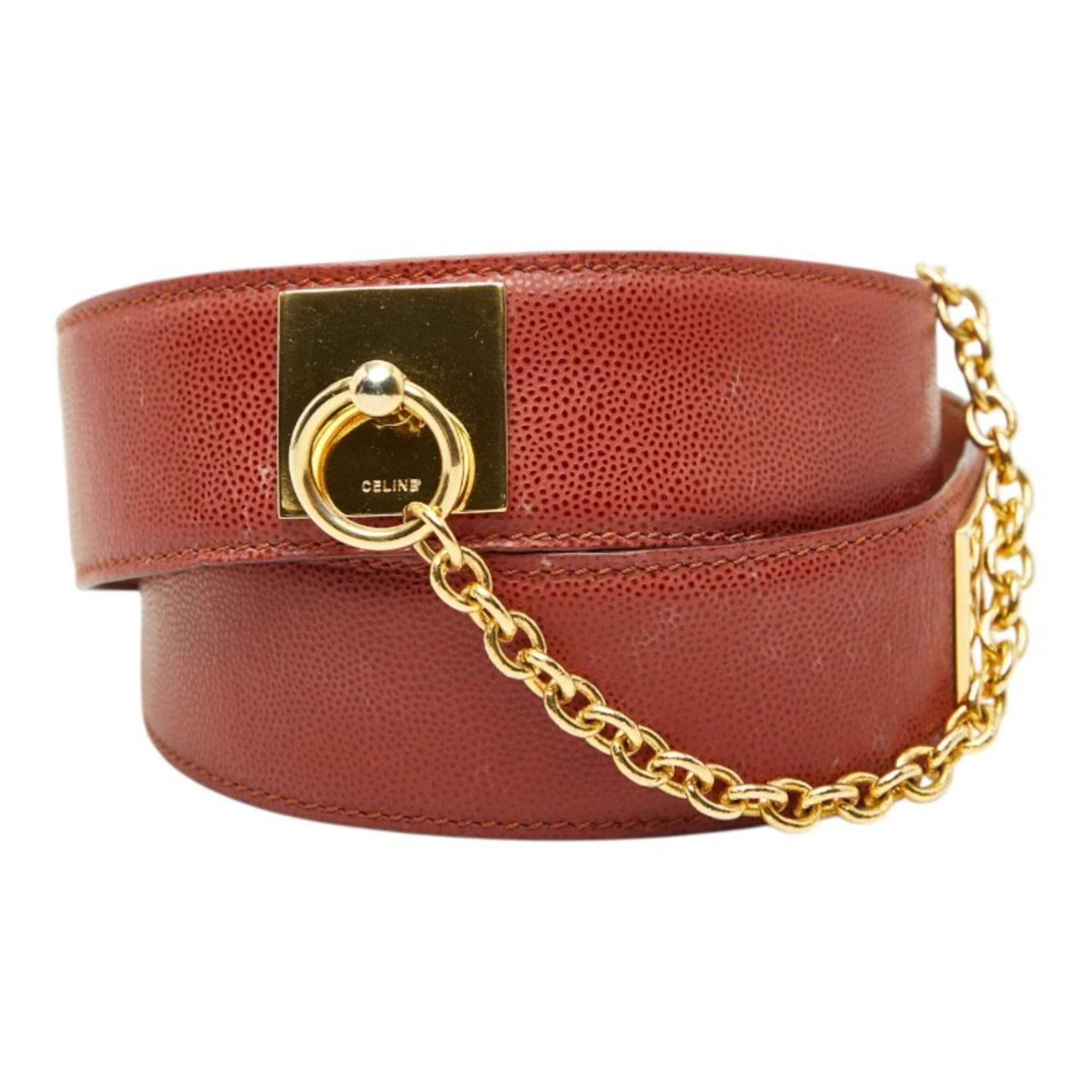 Celine Celine Belt Size: C 65 Brown Leather Women's CELINE Size ONE SIZE - 1 Thumbnail