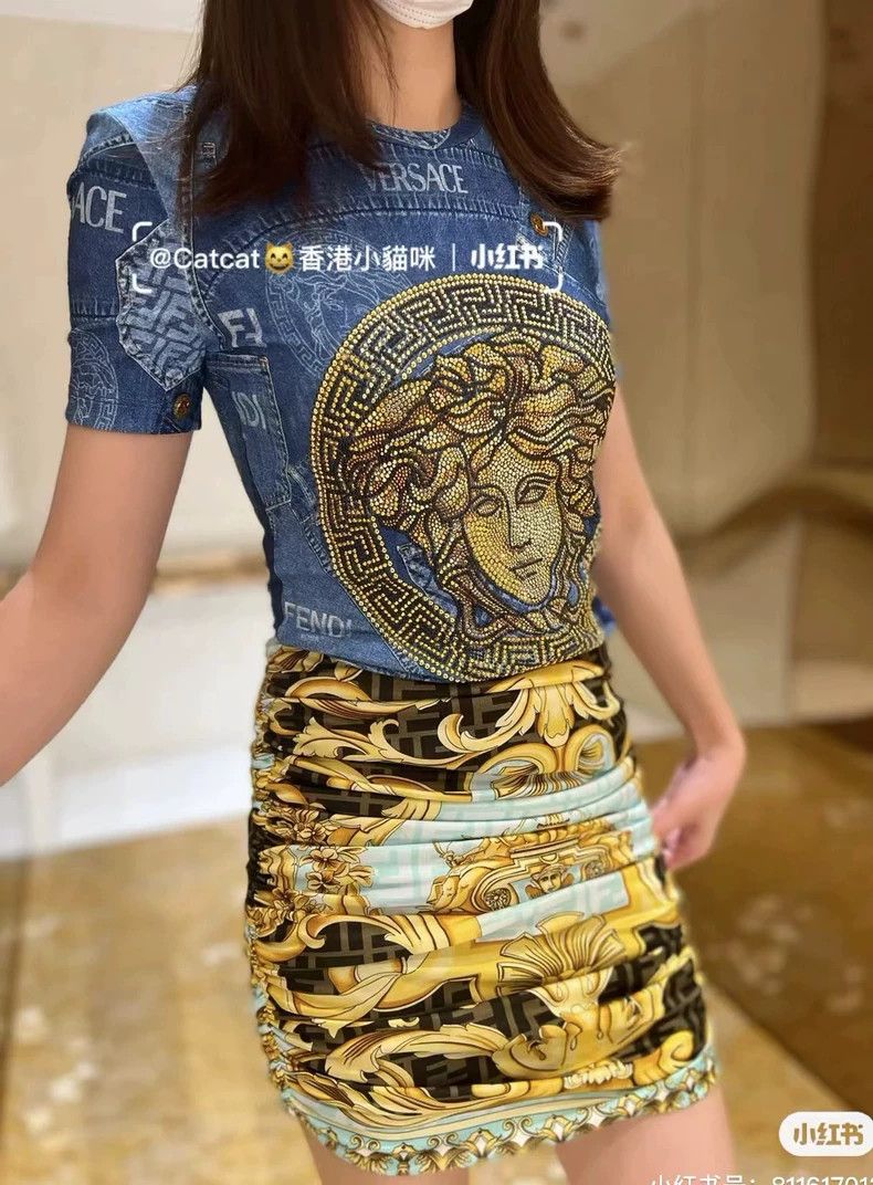 Versace Versace Full diamond Medusa T-shirt Size US M / EU 48-50 / 2 - 7 Thumbnail