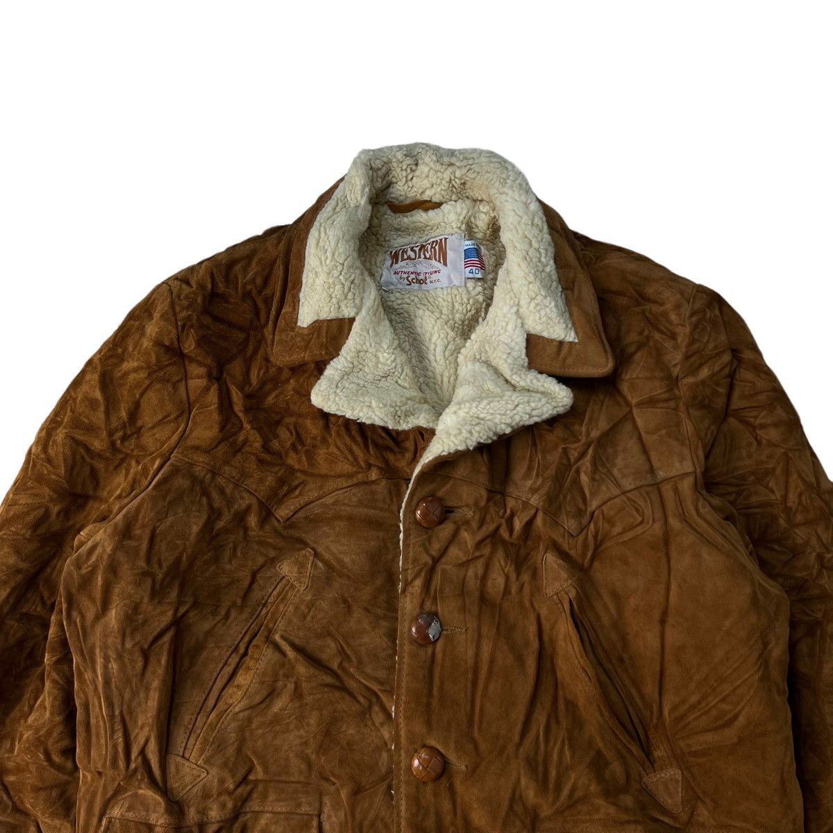 Schott 🔥RARE WESTERN SCHOTT LEATHER JACKET MADE IN USA Size US M / EU 48-50 / 2 - 2 Thumbnail