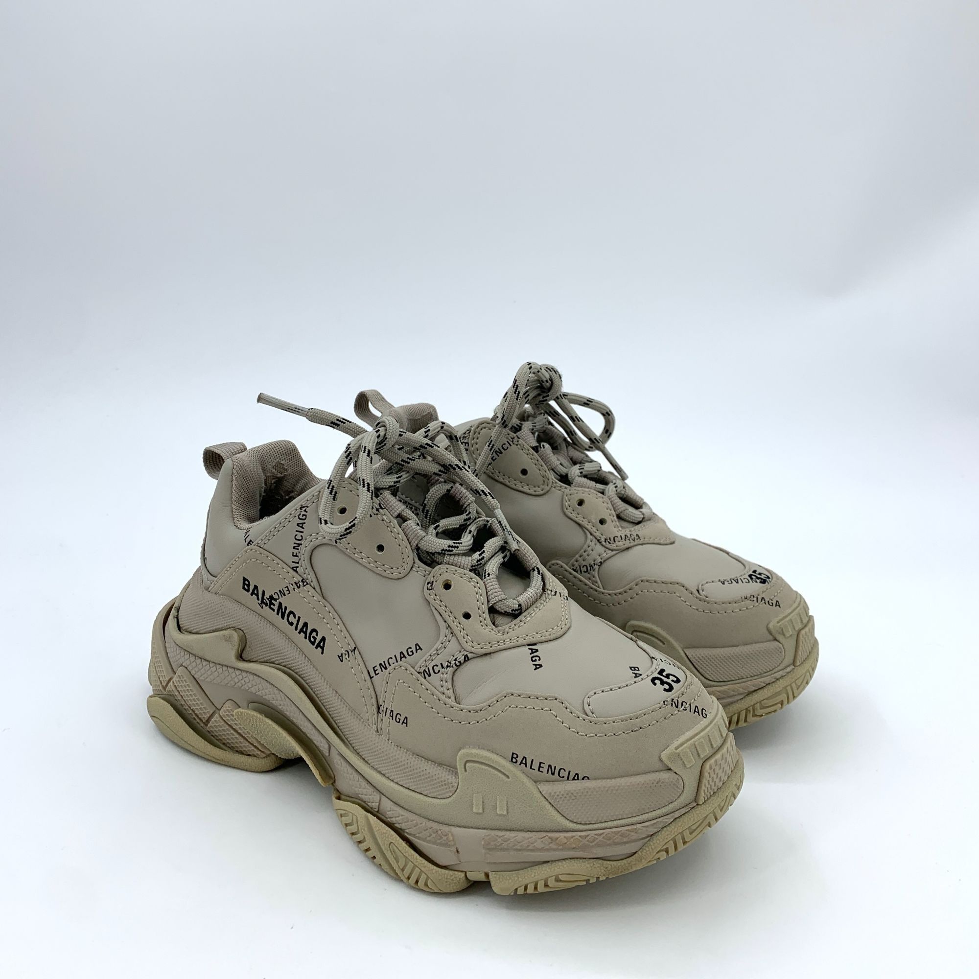 Balenciaga Balenciaga Triple S Beige Sneakers Size 35 Womens Leather De Size US 5 / IT 35 - 2 Thumbnail