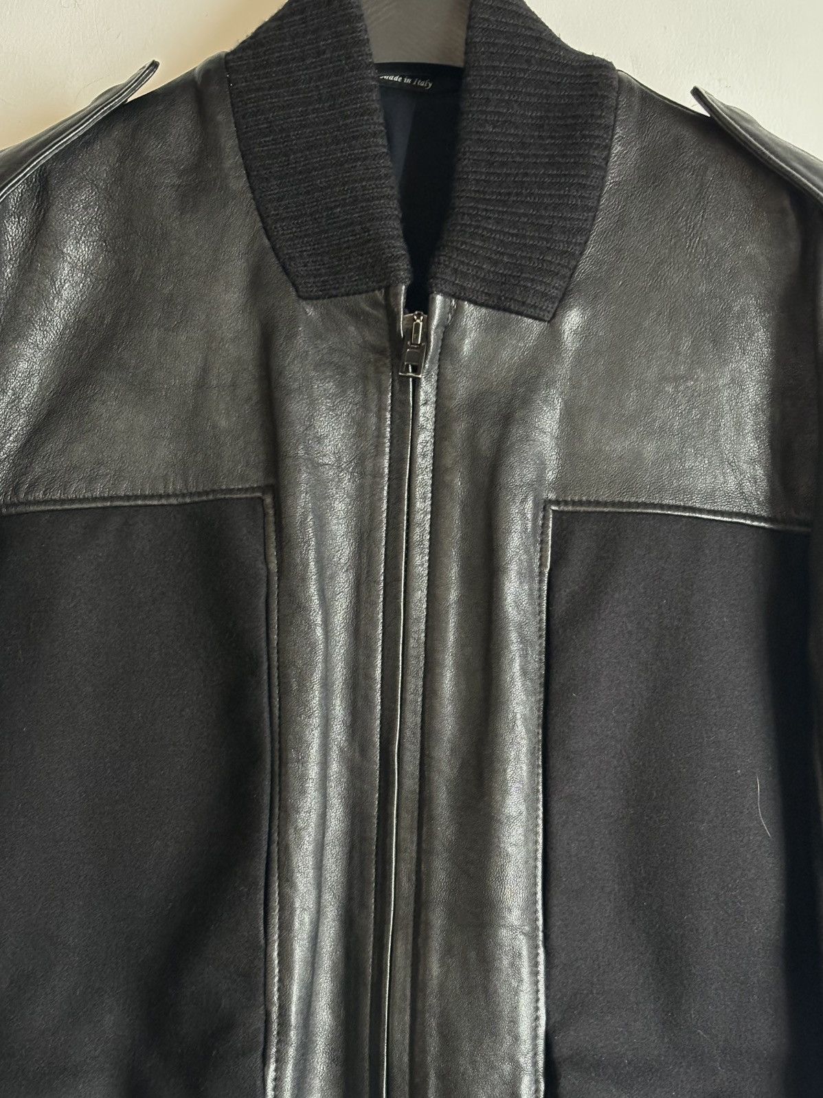 Maison Margiela Maison Martin Margiela | AW 2014 Leather Wool Zip Jacket Size US M / EU 48-50 / 2 - 2 Thumbnail