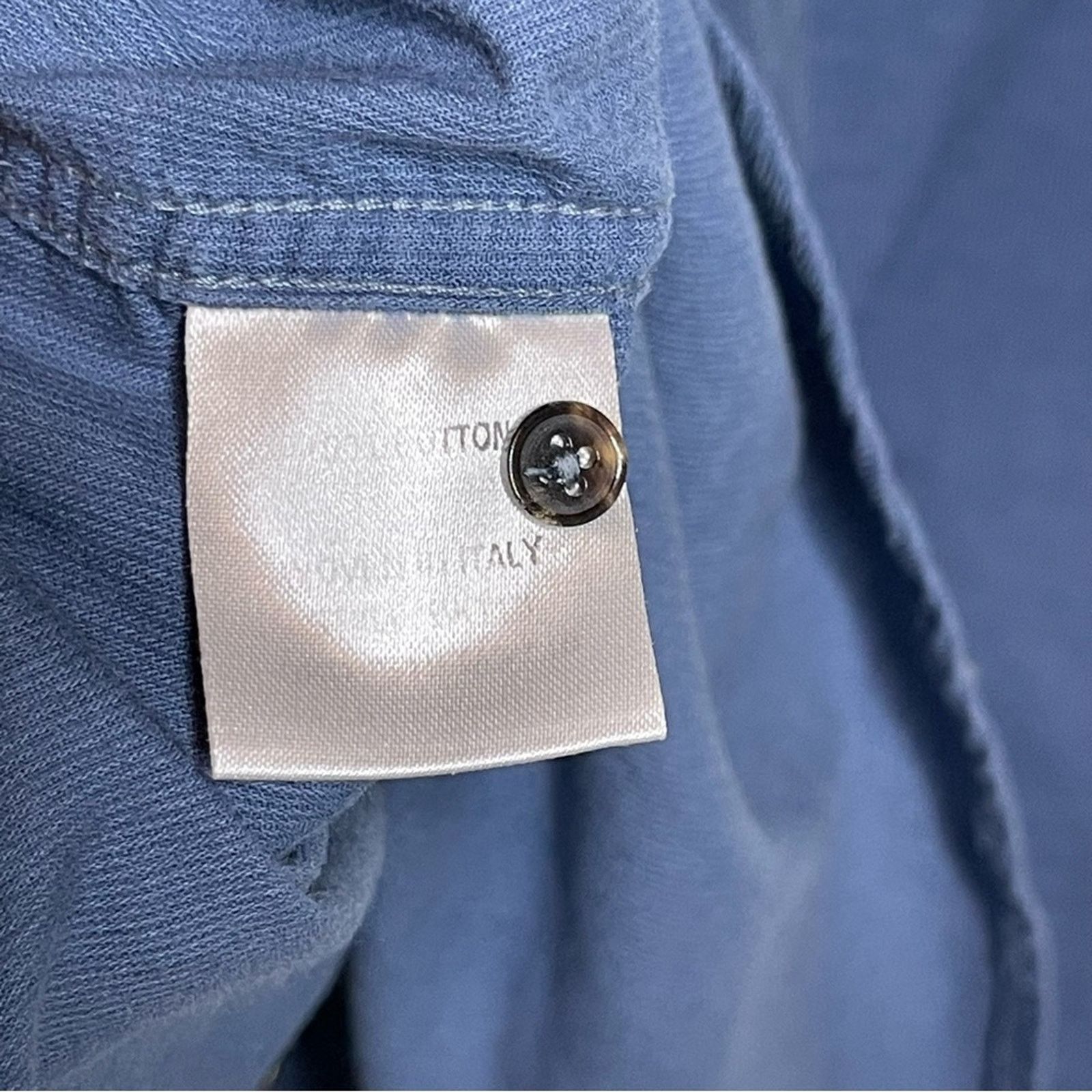 Brooklyn Tailors Brooklyn Tailors Blue corduroy snap button collared shirt XL Size US XL / EU 56 / 4 - 8 Thumbnail