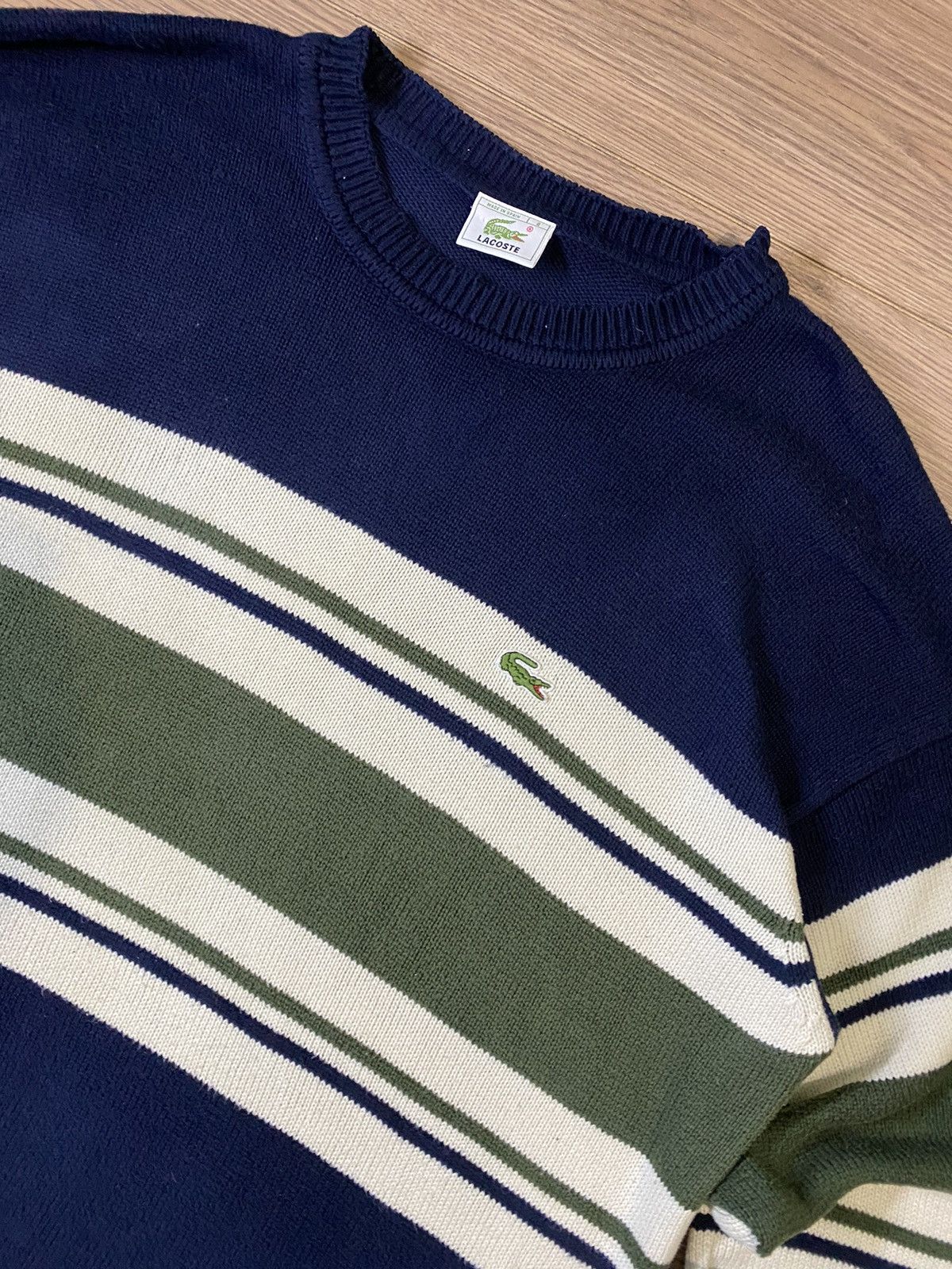 Lacoste × Vintage Vintage Lacoste Striped Knit Sweater Size 8 Size US XXL / EU 58 / 5 - 4 Thumbnail