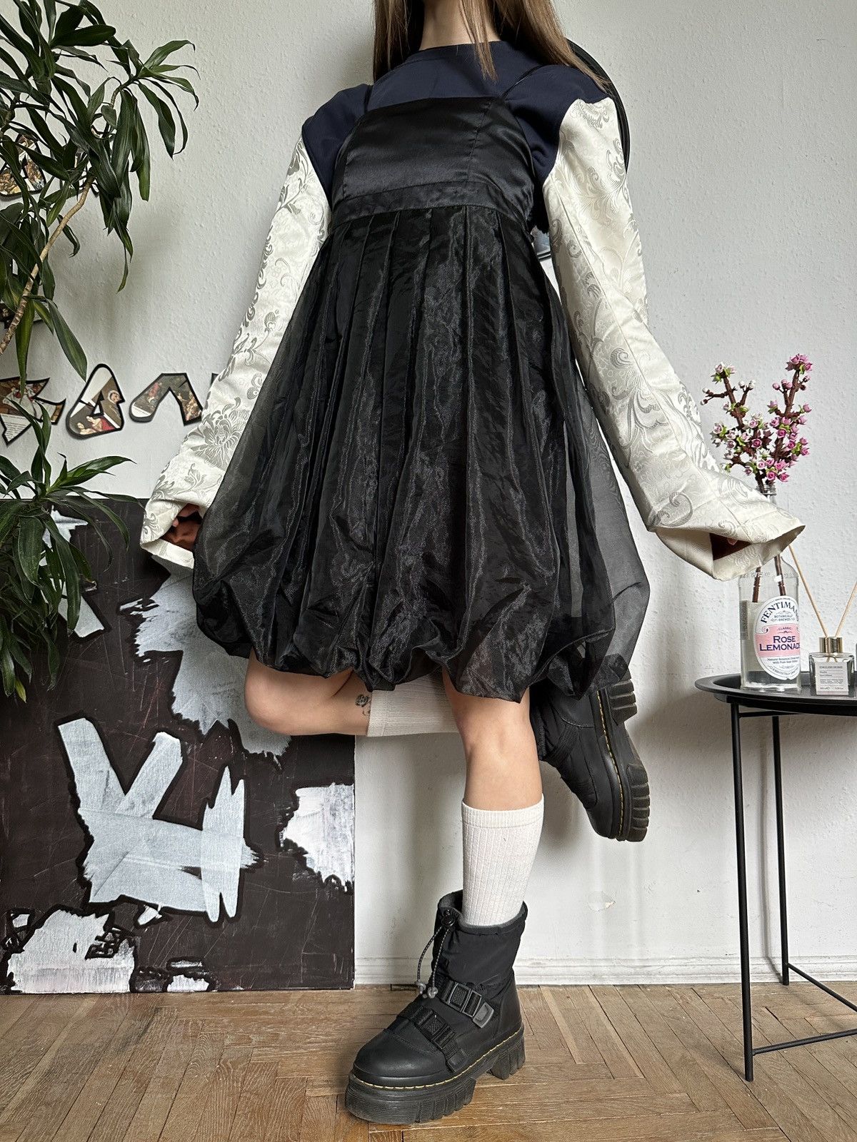 Japanese Brand × Vintage Vintage Missy Cute Black Flowy Bubble Dress Size XL / US 12-14 / IT 48-50 - 3 Thumbnail