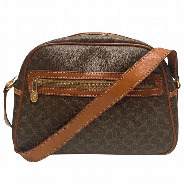 Celine Celine Celine Macadam Brown Shoulder Bag Canvas Crossbody Bag in Good Condition Size ONE SIZE - 1 Thumbnail