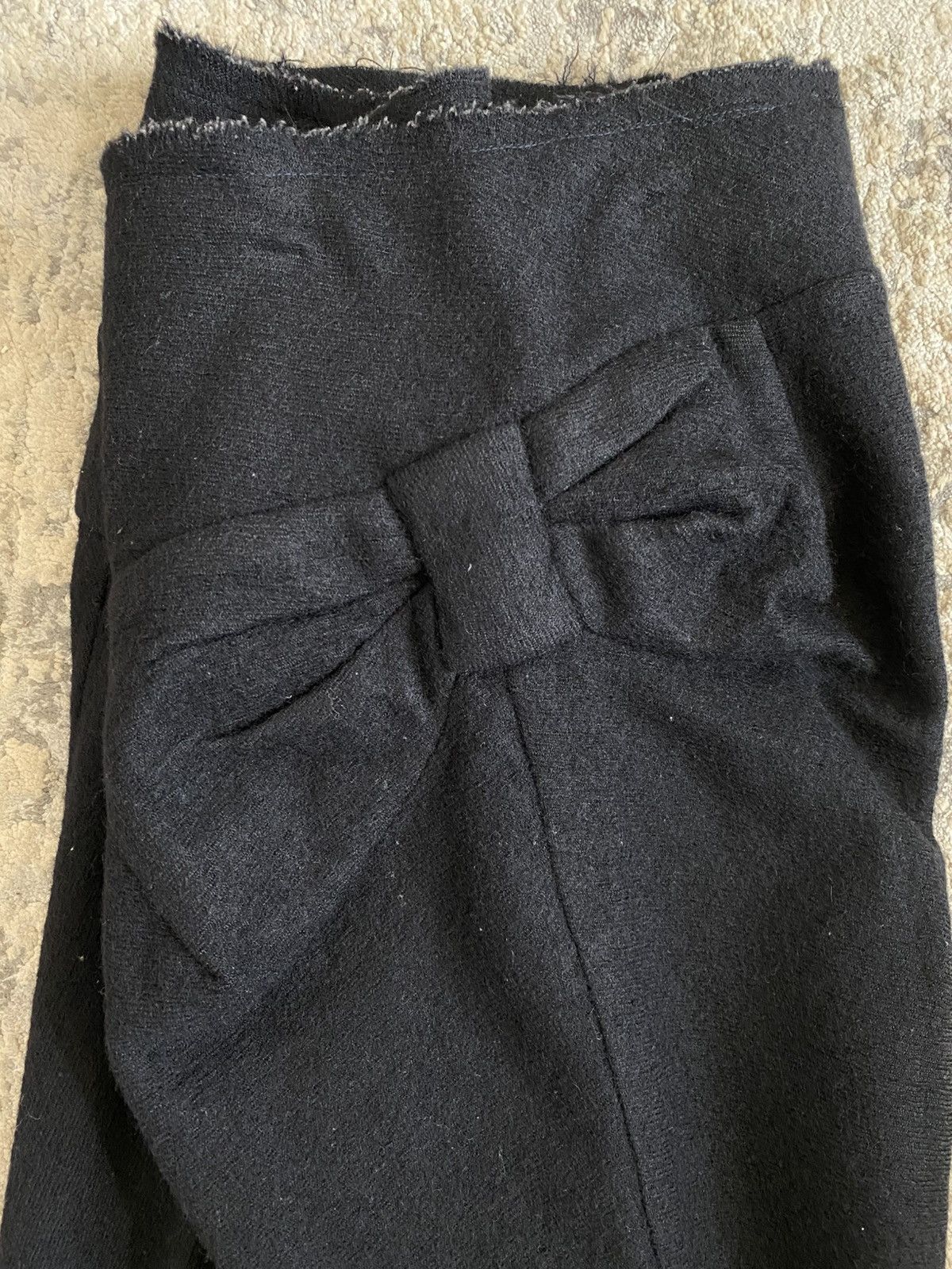 Junya Watanabe AD2003 Runway Bow Tie Wool Maxi Skirt Size 29" - 5 Thumbnail