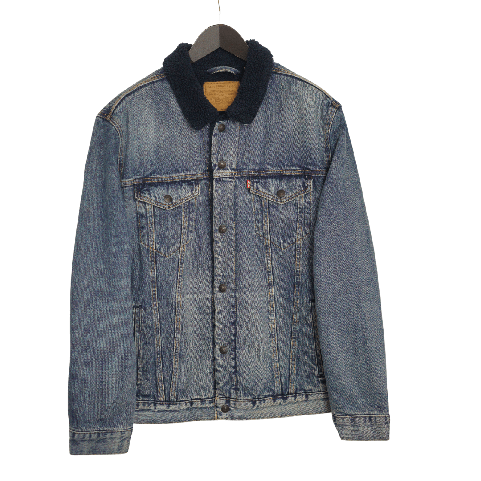 image of Levis Men Levi Strauss & Co Denim Jacket Biker Cotton 2Xl Vap224 in Blue