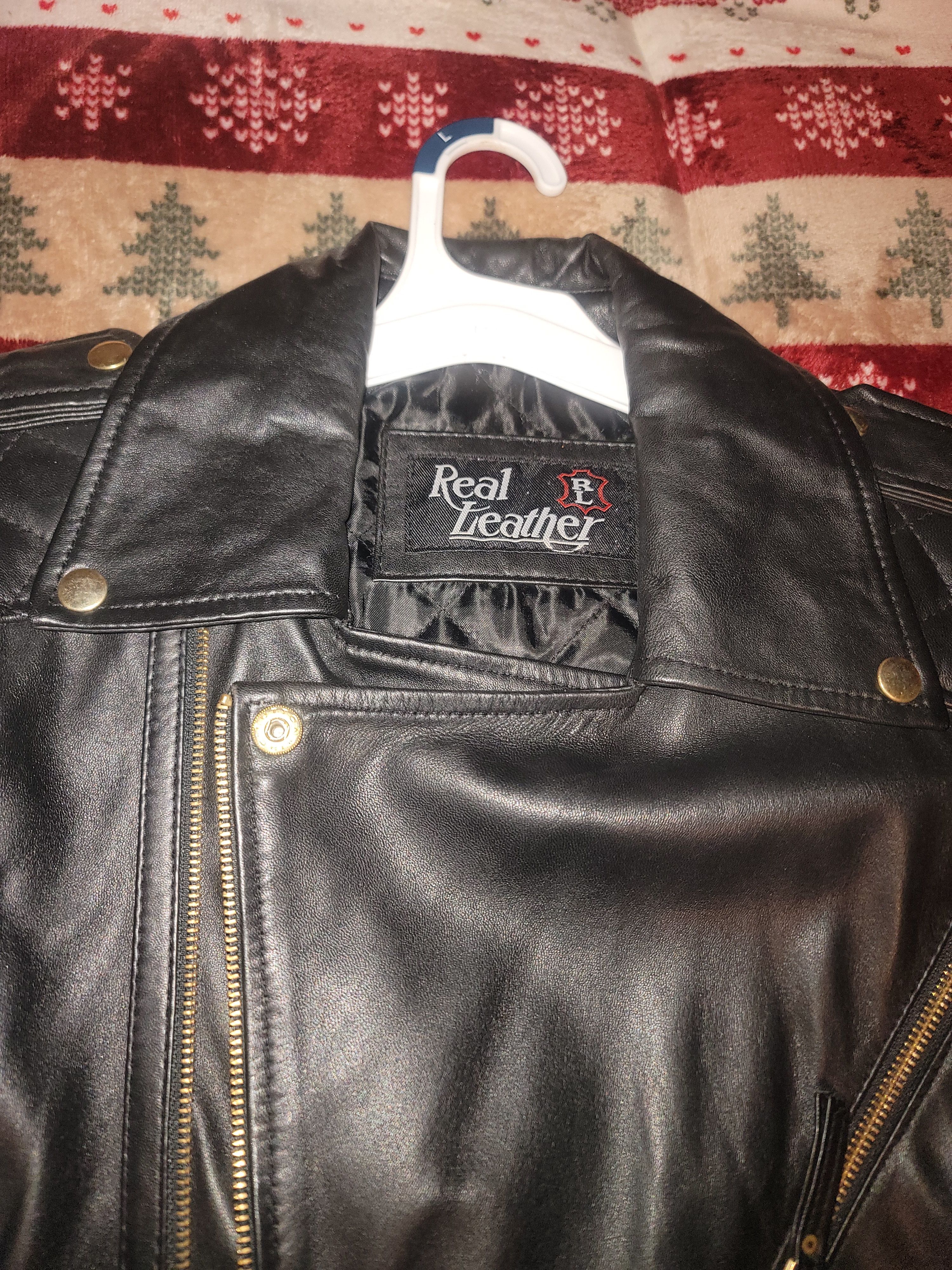 Leather lambskin(leather) biker jacket. Size US M / EU 48-50 / 2 - 13 Thumbnail
