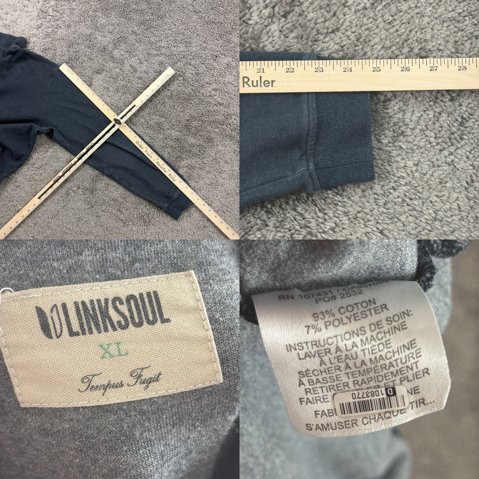 Vintage Linksoul Sweater Mens XL Gray 1/4 Zip Pullover Breathable Mock Neck Casual Size US XL / EU 56 / 4 - 8 Thumbnail