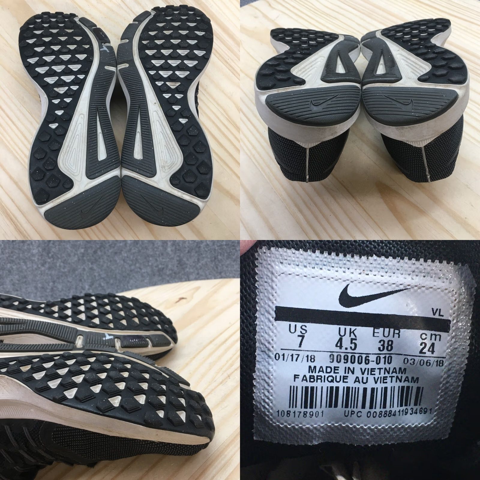 Nike Nike Run Swift Shoes Womens 7 Black Low Top Lace Up Sneakers 909006-010 Size M / US 6-8 / IT 42-44 - 8 Thumbnail
