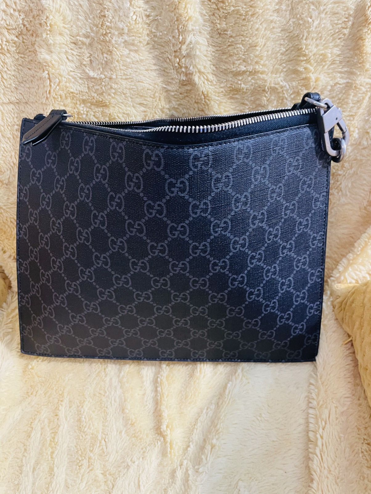 Gucci Gucci Black GG Supreme Pouch with Multicolor Eagle Motif Size ONE SIZE - 13 Thumbnail