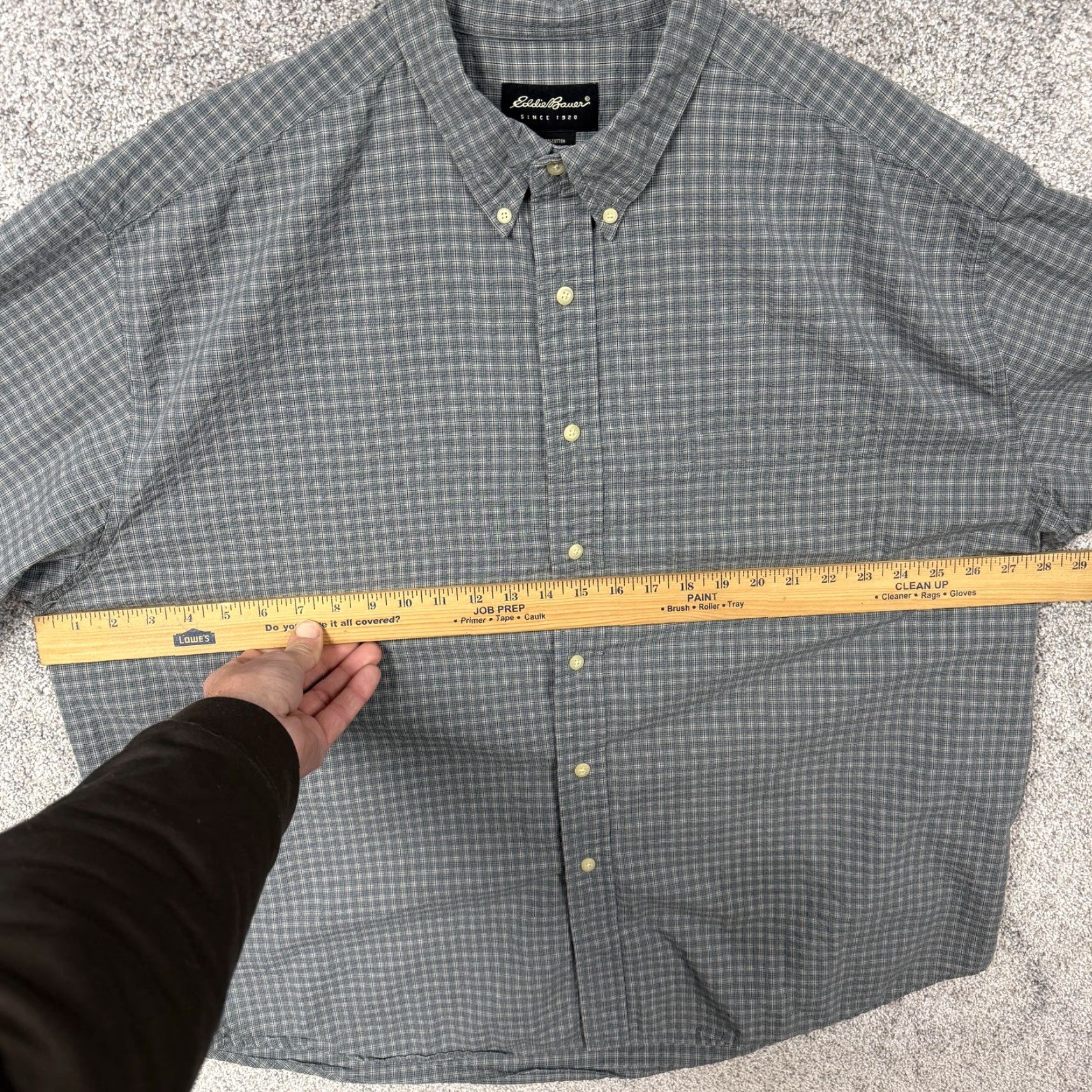 Eddie Bauer VINTAGE Eddie Bauer Shirt Mens 2XL Gray Plaid Cotton Button-Up Short Sleeve Casual Mensshirts Size US XXL / EU 58 / 5 - 3 Thumbnail