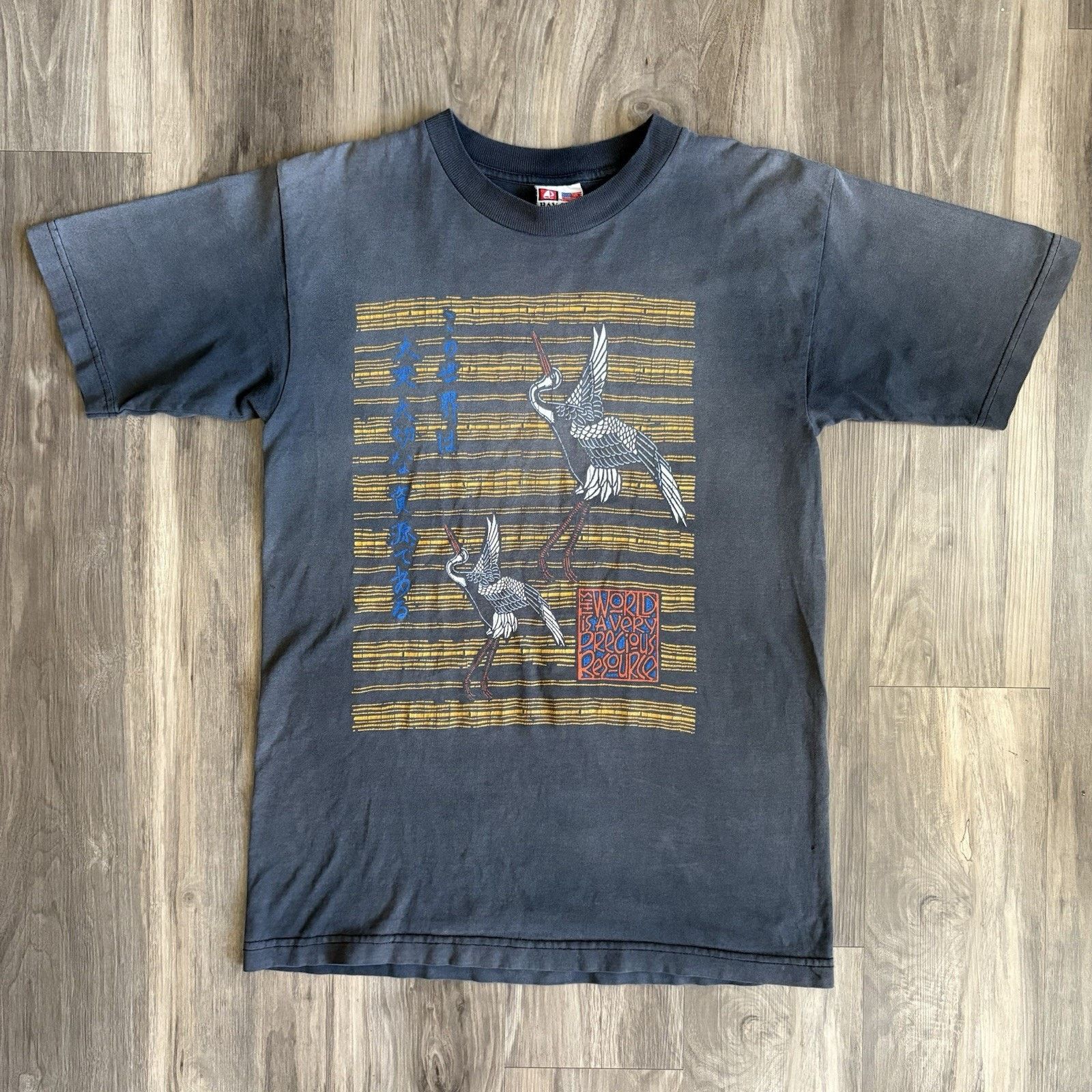 Vintage Vintage Japanese Art T-Shirt Size M Sun Faded Black Gradient Size US M / EU 48-50 / 2 - 2 Thumbnail