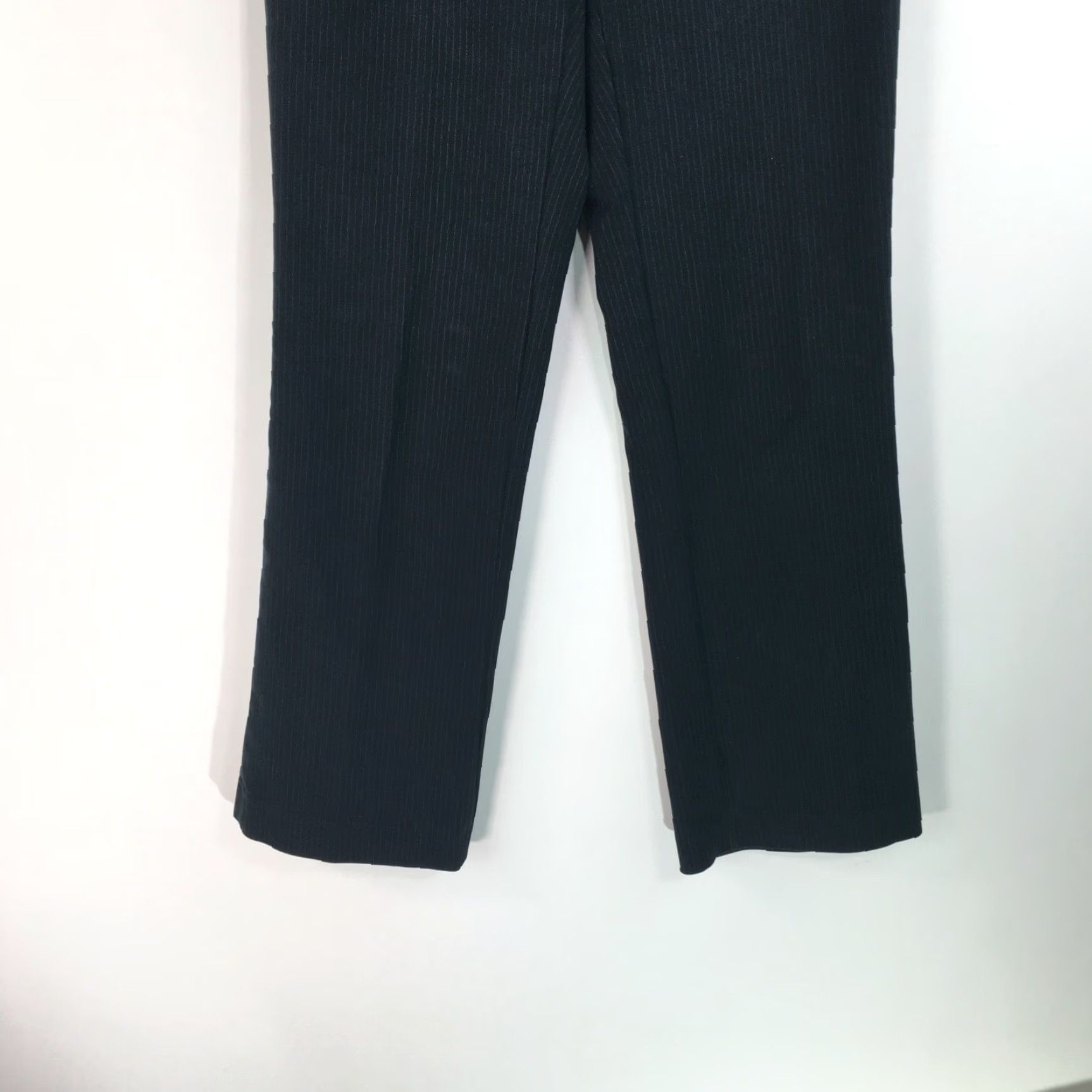 Banana Republic VINTAGE Banana Republic Womens Striped Stretch Black Career Trouser Pants Size 6 Size 30" / US 8 / IT 44 - 6 Thumbnail