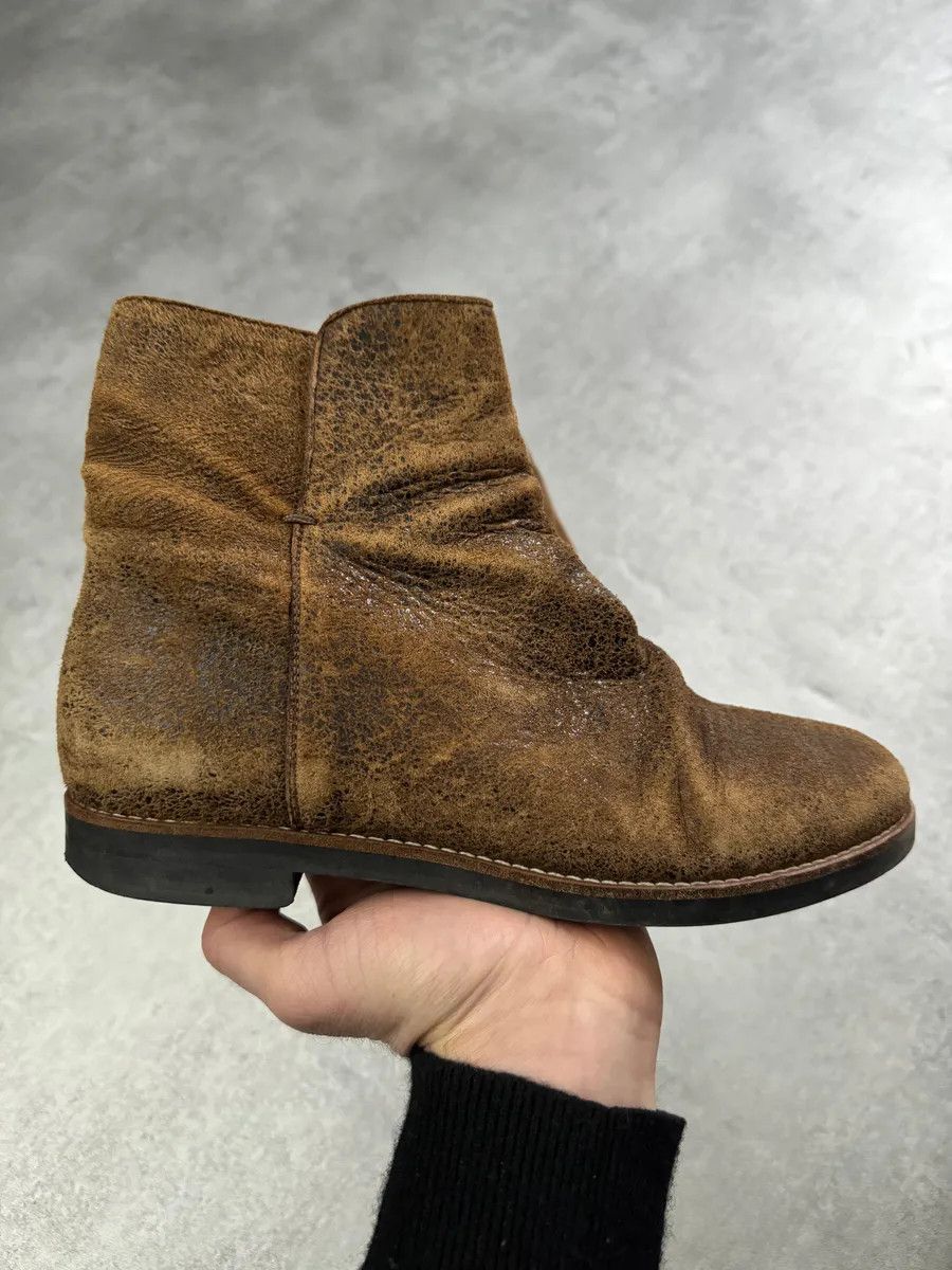 Maison Margiela Maison Margiela Brown Cracked Eroded Brown Leather Boots Size US 6 / IT 36 - 3 Thumbnail