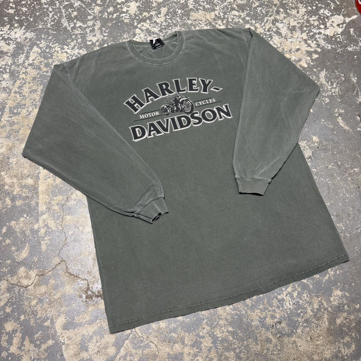 Vintage Vintage Harley Davidson Long Sleeve Green Pikeville Kentuck Size US XL / EU 56 / 4 - 3 Thumbnail
