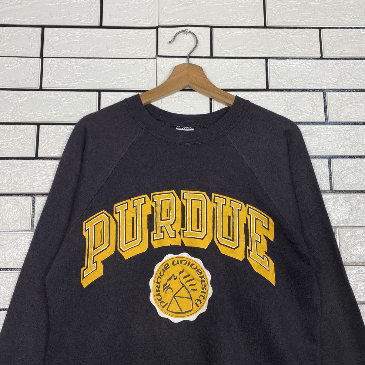 Vintage 📌Vintage Jumper Sweatshirt Signal USA Purdue University Size US L / EU 52-54 / 3 - 4 Thumbnail