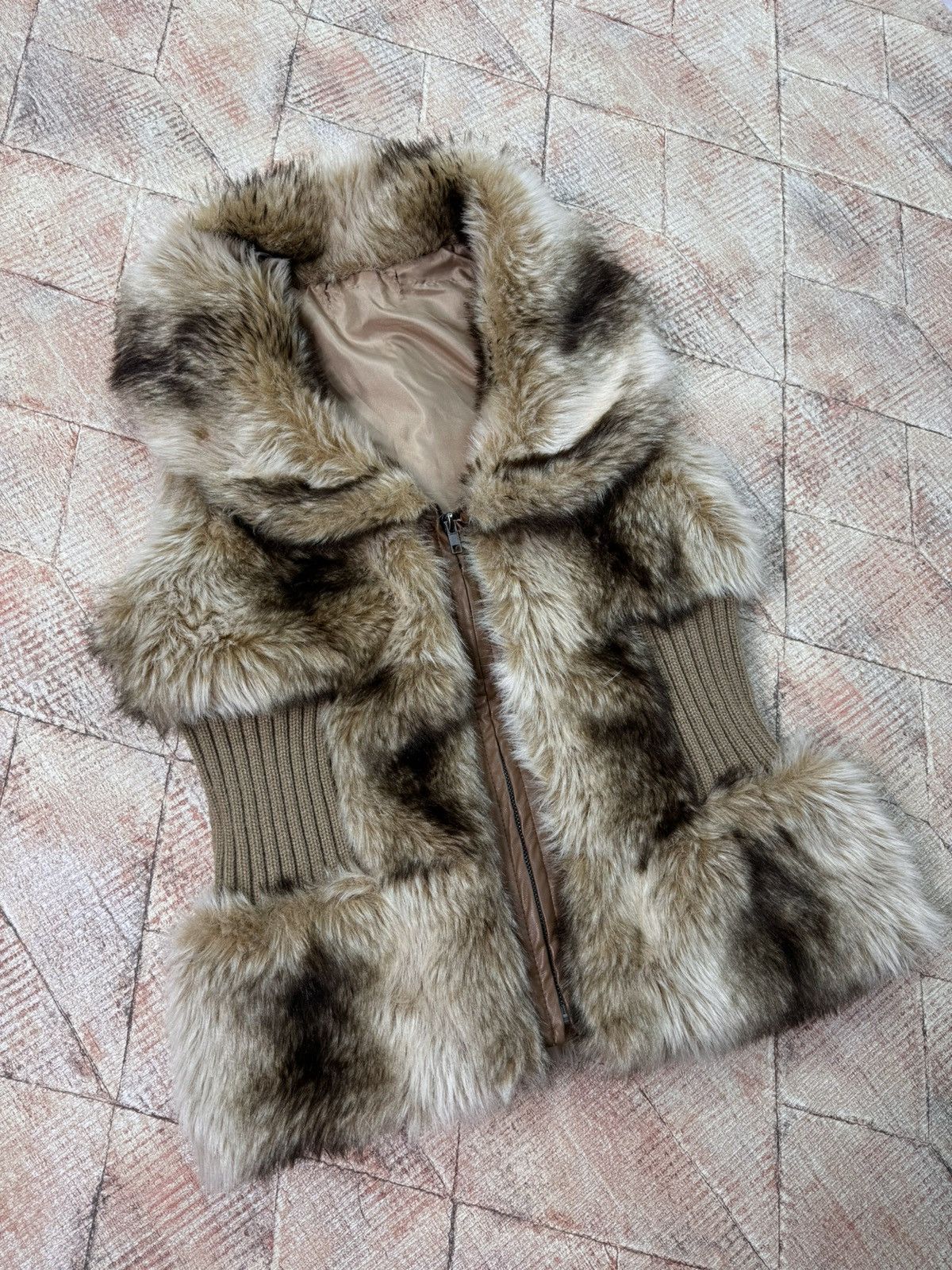 Vintage Vintage Faux Fur Vest Avant Garde Y2K Glamour Coquette style Size L / US 10 / IT 46 - 8 Thumbnail
