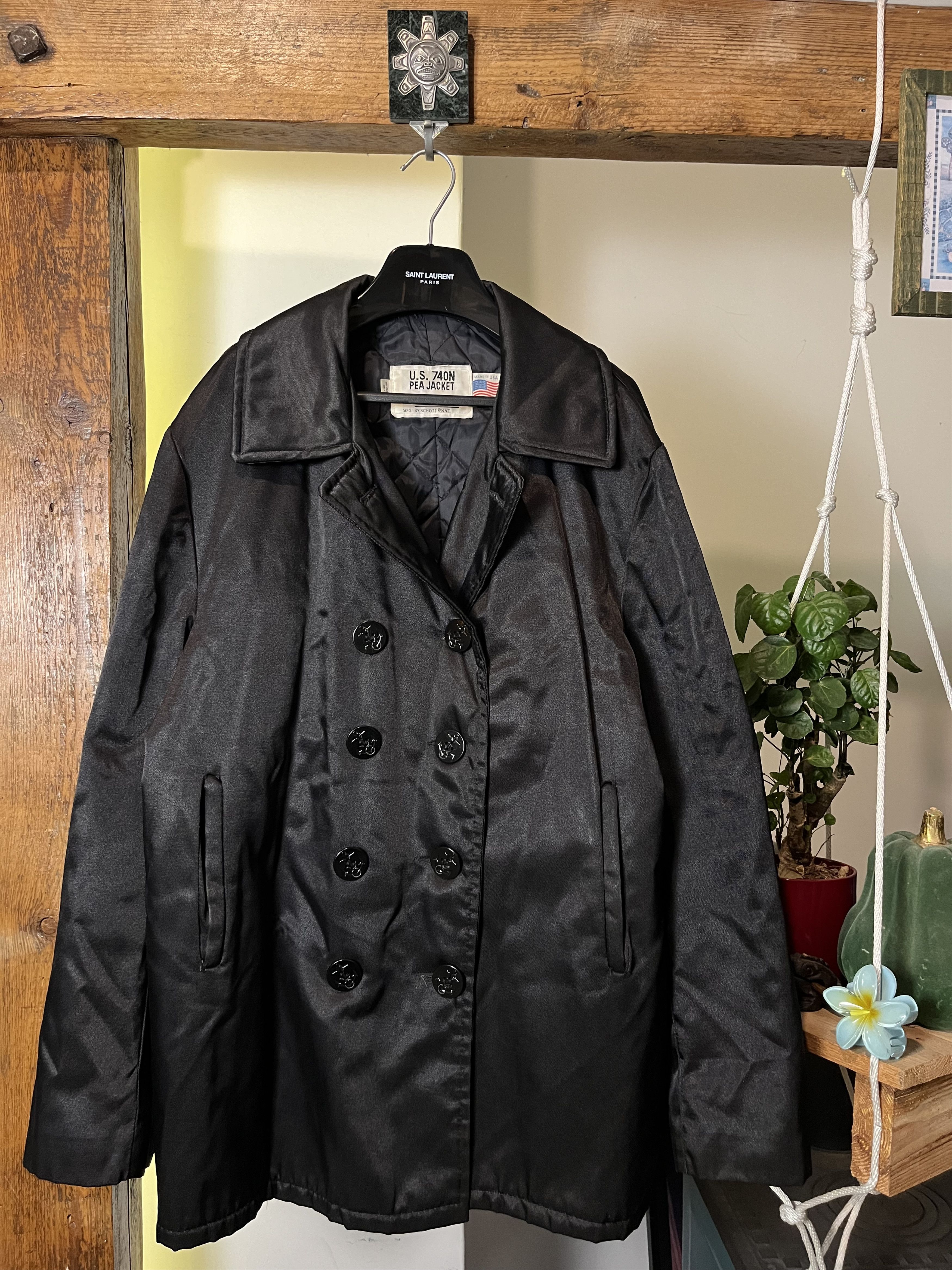 Schott × Vintage 90s Vintage U.S. 74ON Pea Double Breasted Jacket Made in USA Size US L / EU 52-54 / 3 - 1 Thumbnail