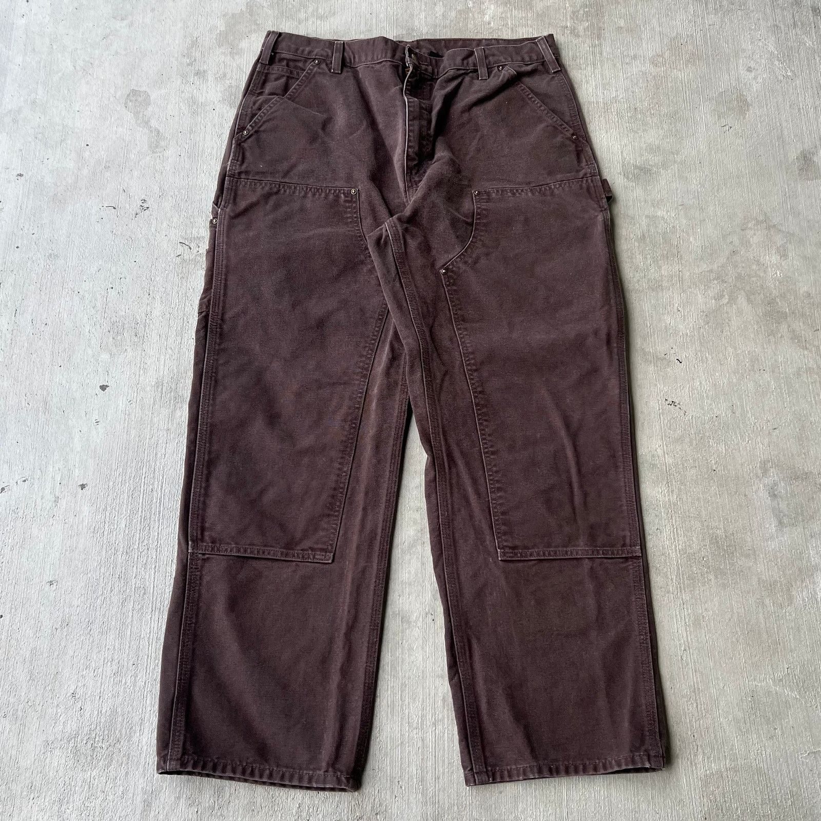 Carhartt × Vintage Carhartt brown double knee work wear carpenter pants Size US 35 - 1 Thumbnail