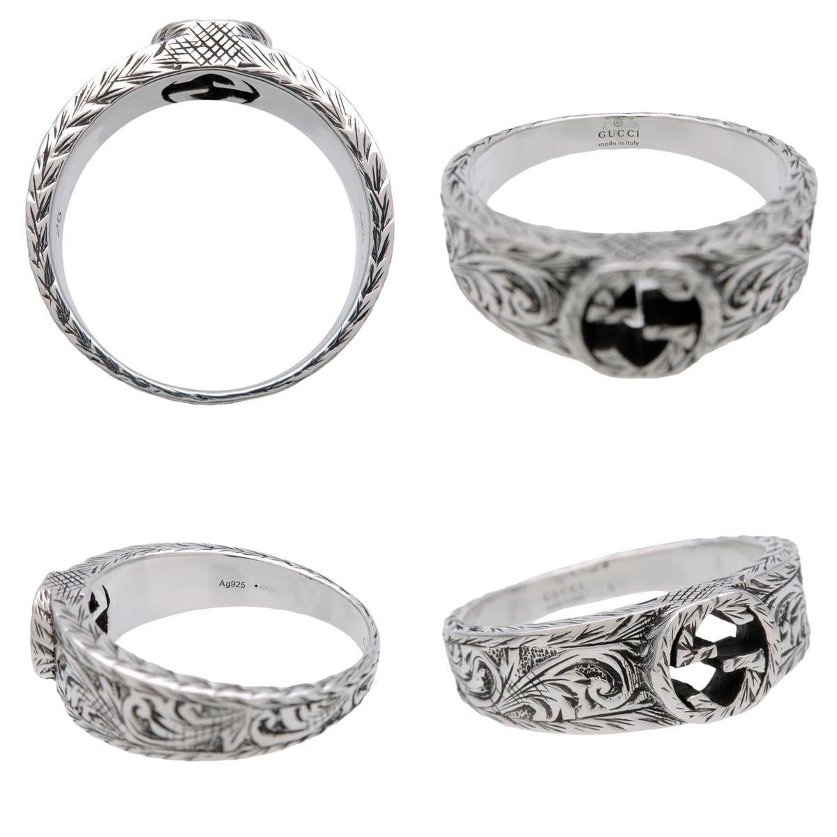 Gucci Gucci Interlocking G Arabesque Sterling Silver Ring Size ONE SIZE - 3 Thumbnail