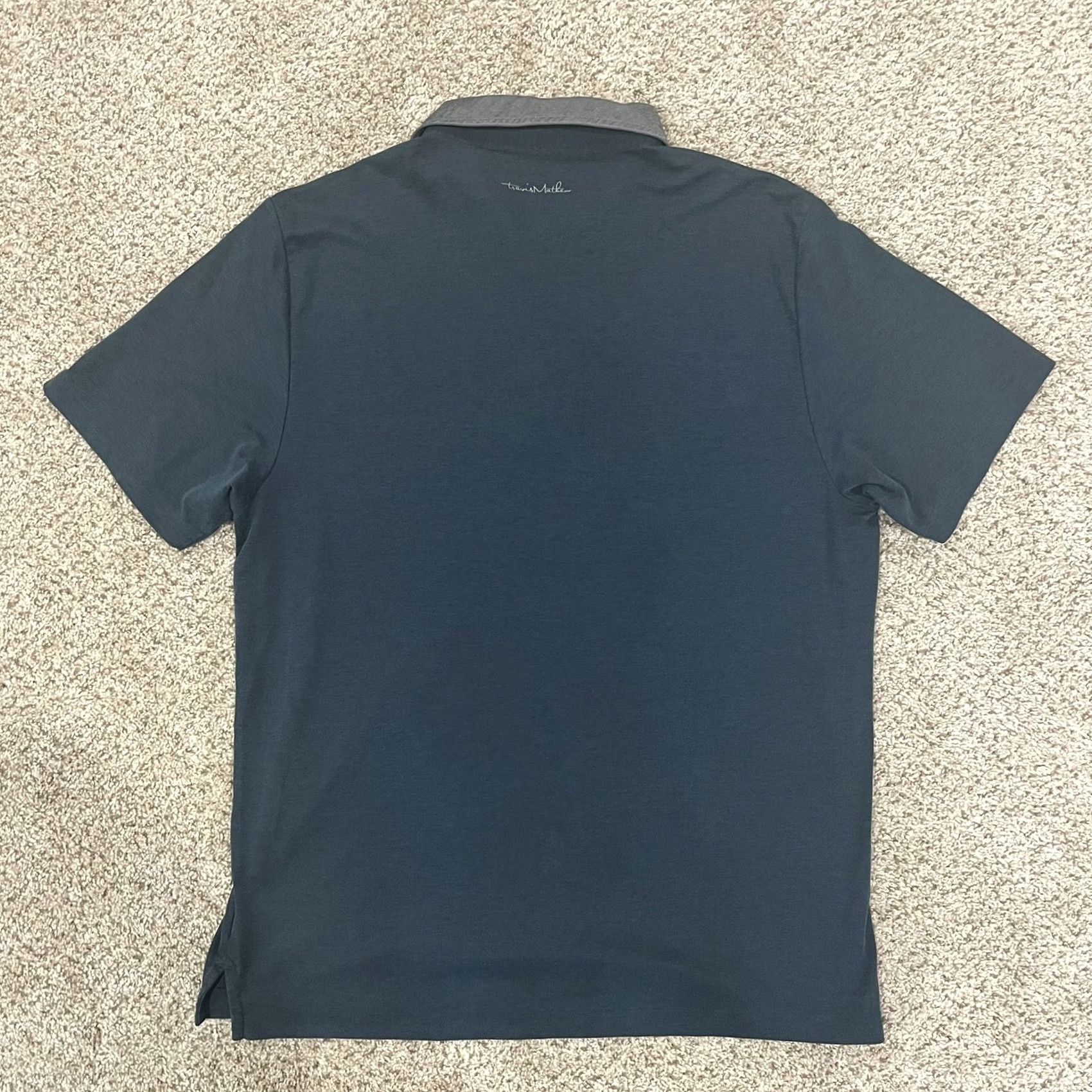 TravisMathew Travis Mathew Polo Golf Shirt Hidden Placket Navy Blue Gray Pocket Mens XL Size US XL / EU 56 / 4 - 4 Thumbnail