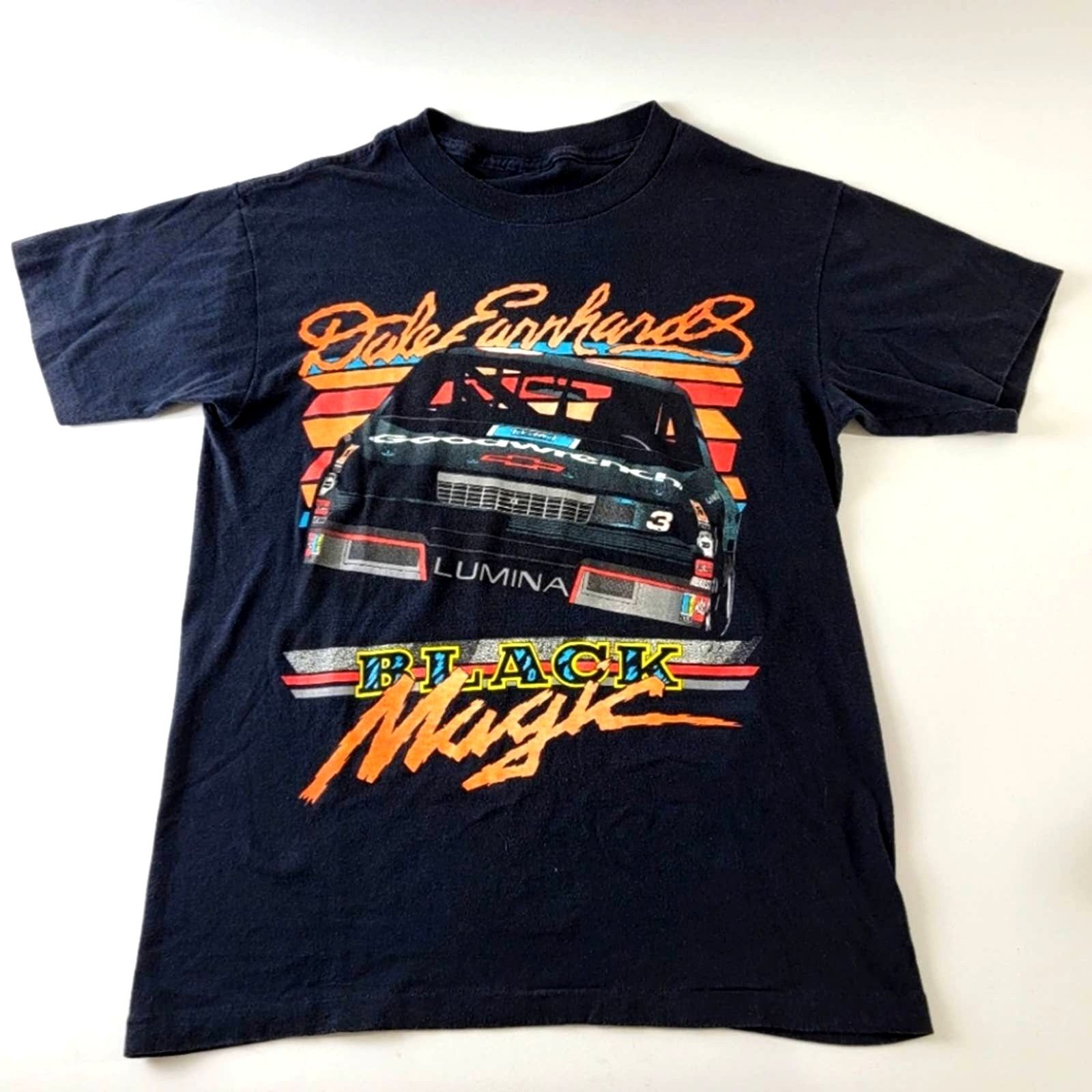 NASCAR Vintage 1990 Dale Earnhardt Nascar Black Magic Tee Size US S / EU 44-46 / 1 - 1 Thumbnail