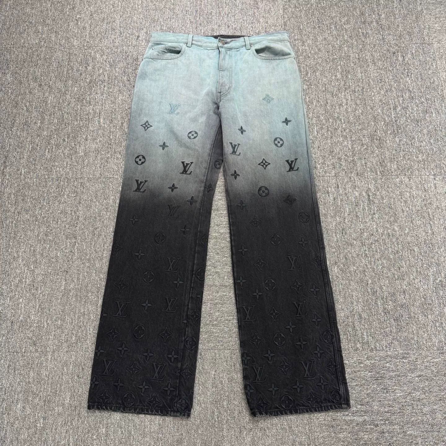 Louis Vuitton louis vuitton gradient embroidered denim pants Size US 36 / EU 52 - 1 Thumbnail