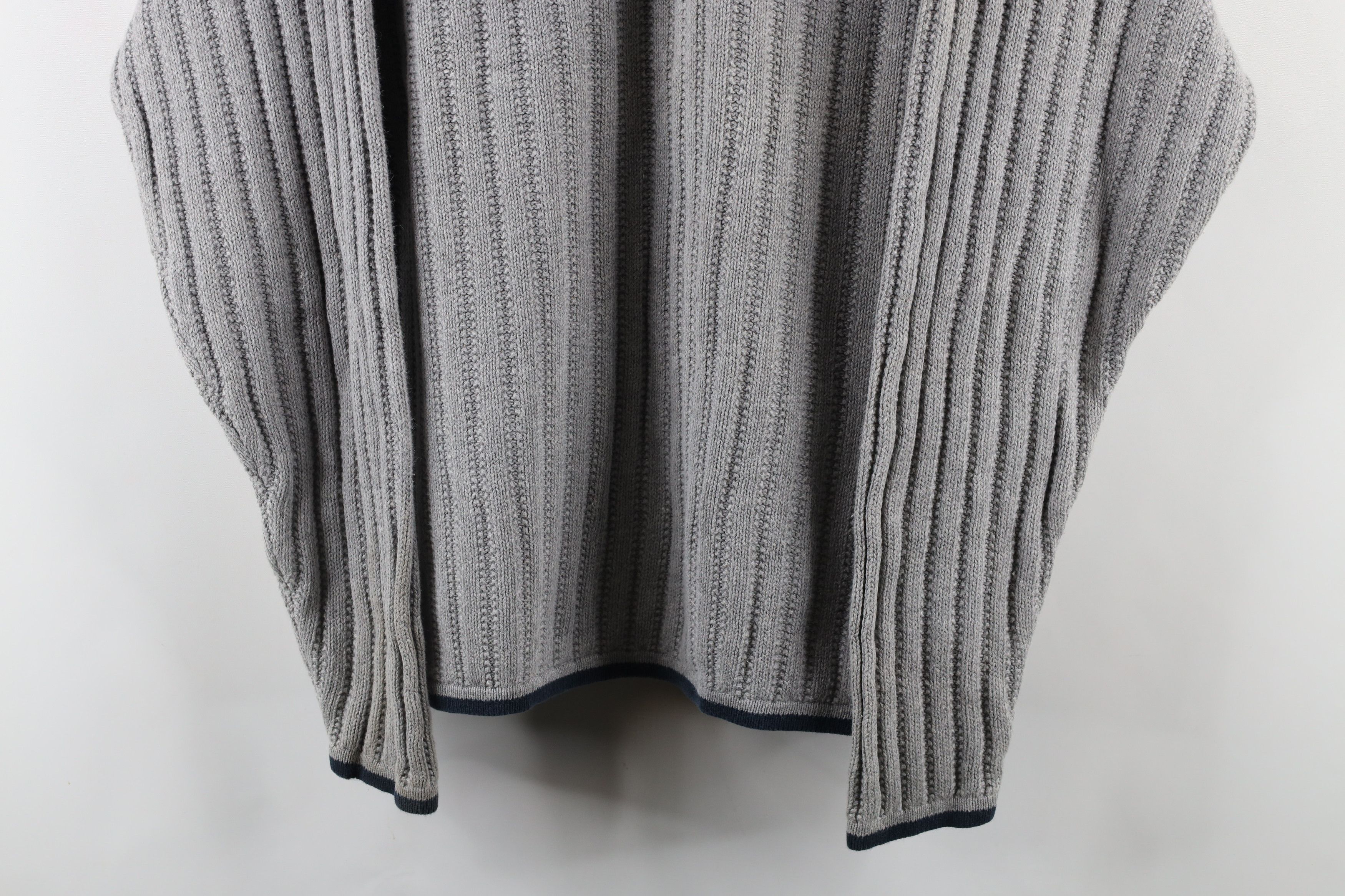 Vintage Vintage 90s Streetwear Ribbed Knit Henley Sweater Gray Size US M / EU 48-50 / 2 - 3 Thumbnail