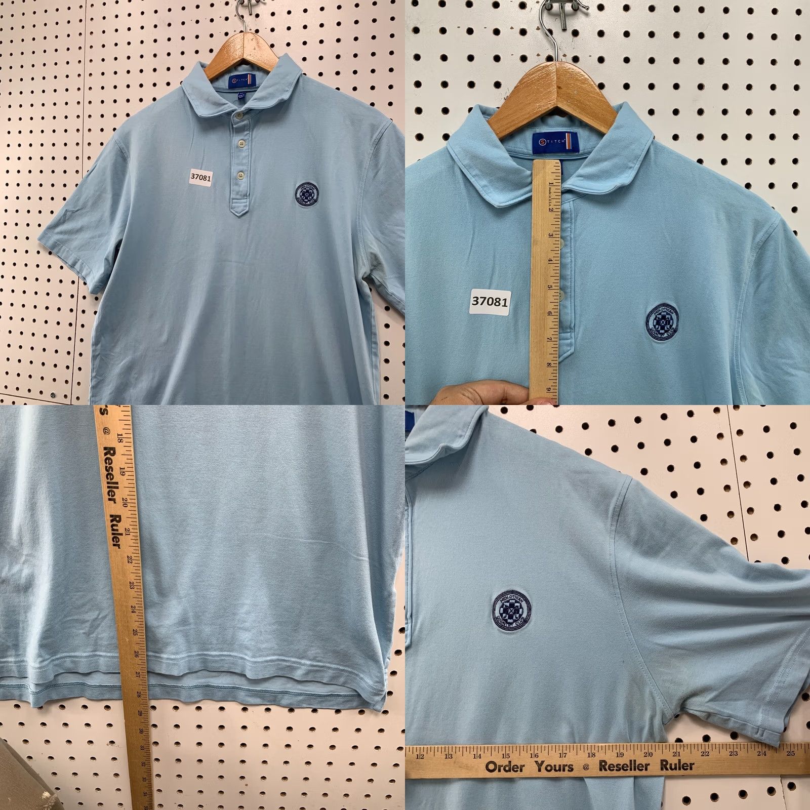 Vintage Stitch Golf Polo Shirt Mens Medium Blue Midlothian Country Club Casual Size US M / EU 48-50 / 2 - 8 Thumbnail