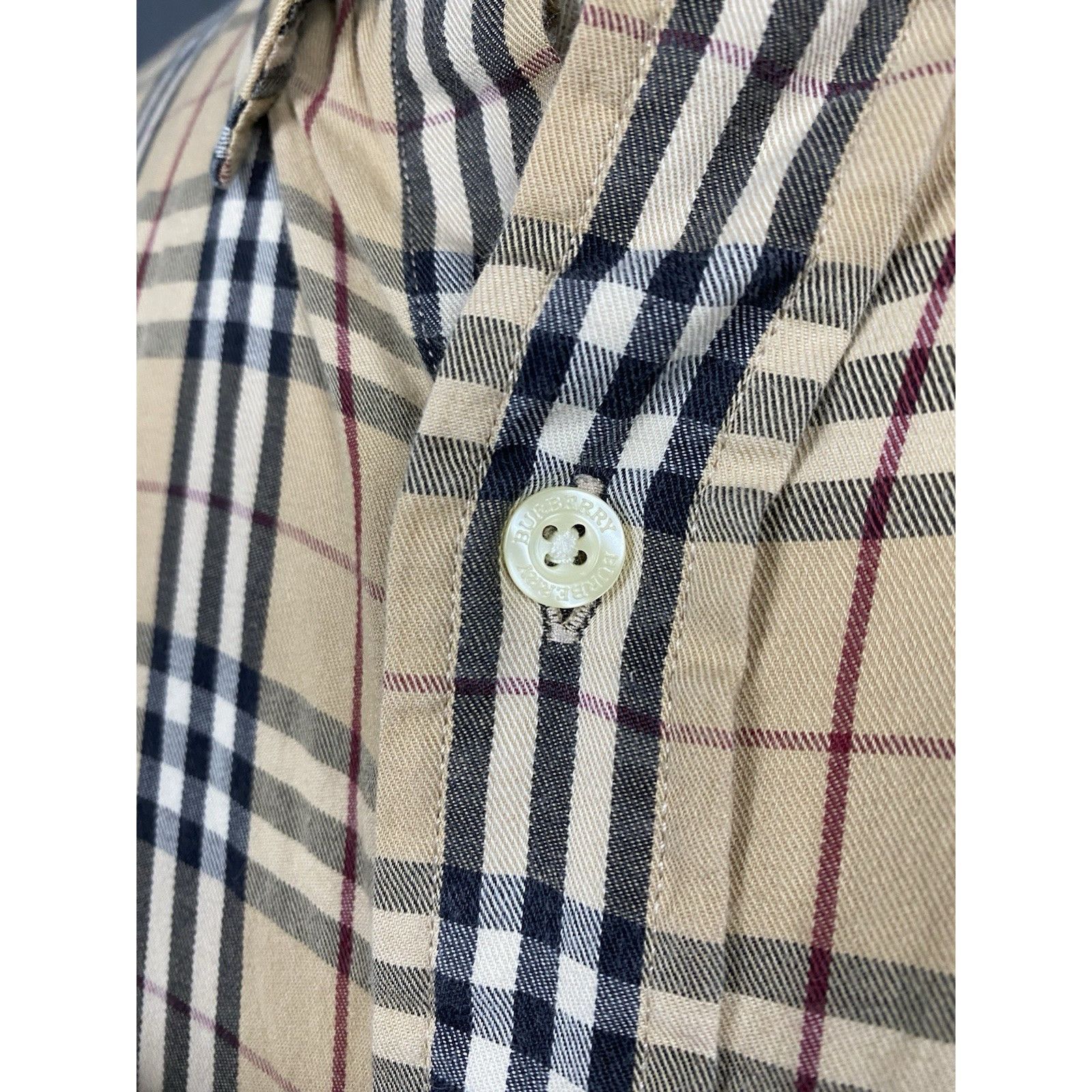 Burberry Burberry Nova Check Vintage Men's Beige Longsleeve Shirt Siz Size US XL / EU 56 / 4 - 8 Thumbnail