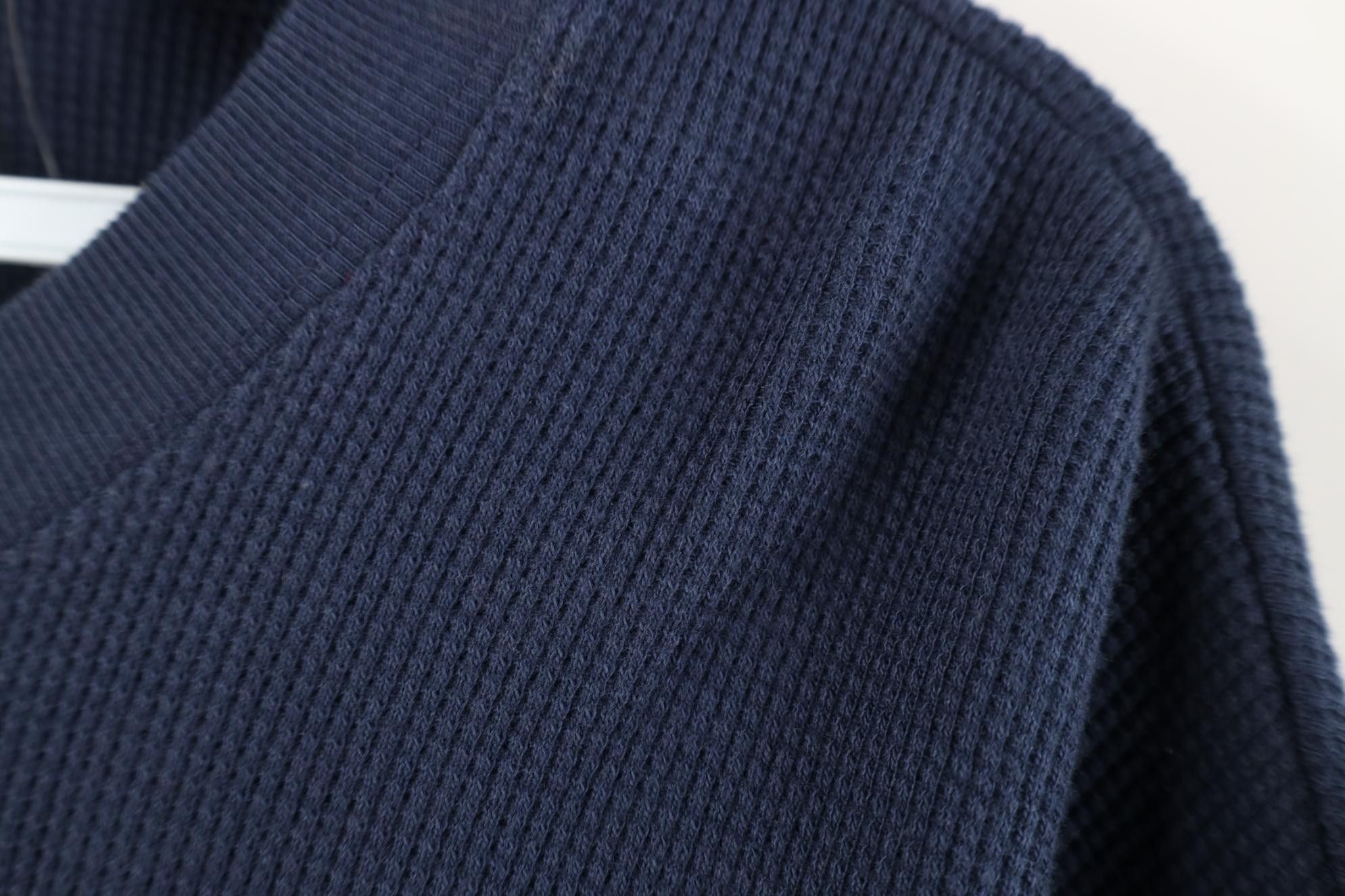 Vintage Deadstock Vintage 90s Y2K Waffle Knit Long Sleeve T-Shirt Size US M / EU 48-50 / 2 - 7 Thumbnail