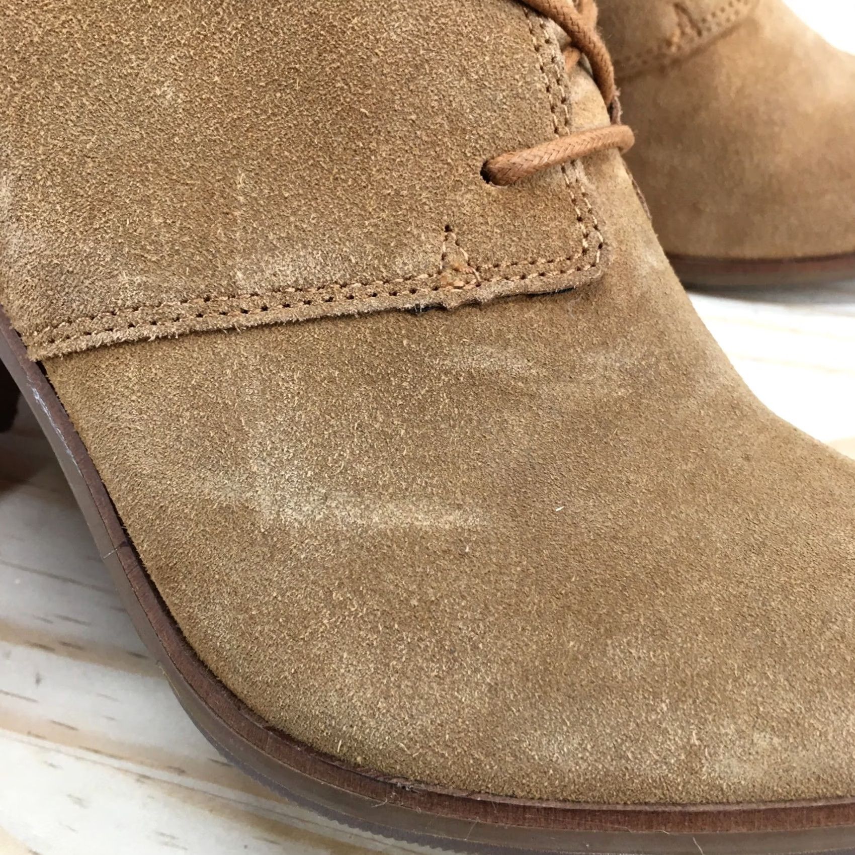 Toms TOMS Boots Womens 9.5 Chukka Tan Lace Up Casual Comfort Ankle Bootie Block Heel 3" Suede Brown Casual Womens Shoes Size L / US 10 / IT 46 - 5 Thumbnail