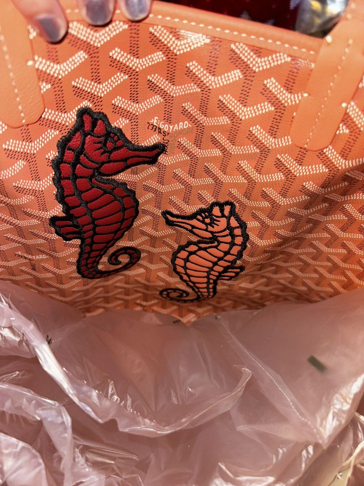 Goyard Goyard Coral Embroidered Seahorse Anjou PM Size ONE SIZE - 4 Thumbnail