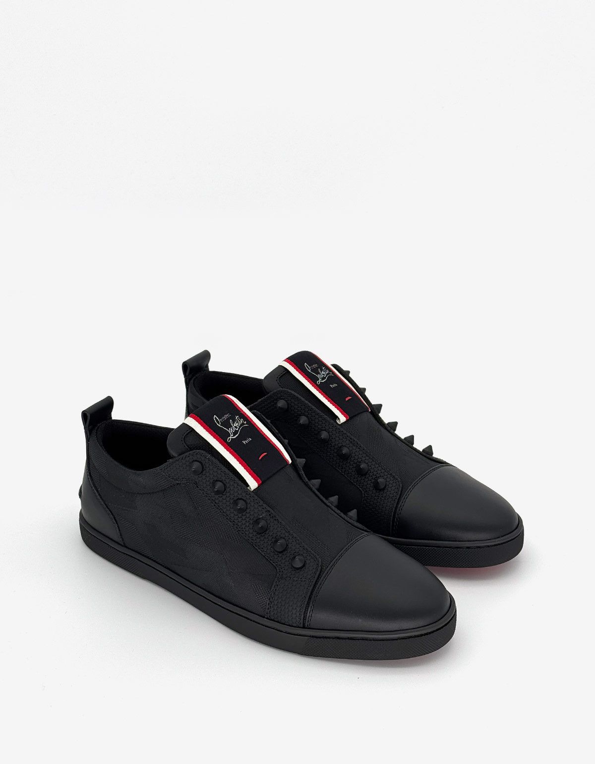 Christian Louboutin F.A.V Fique A Vontade Germoetric Black Trainers Size US 10 / EU 43 - 1 Thumbnail